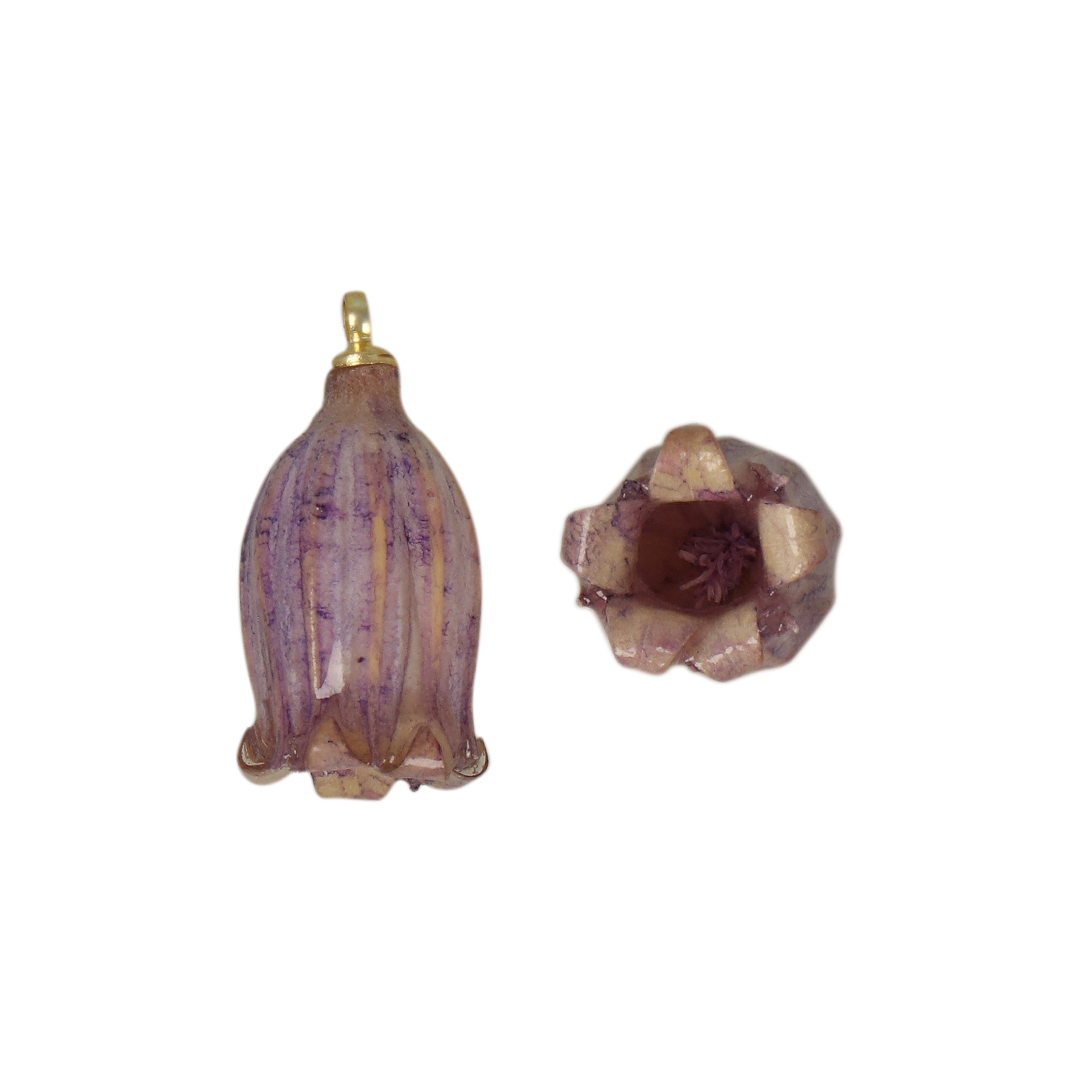 natural dry flower pendant purple bellflower - aprox. 16mm | 1pc