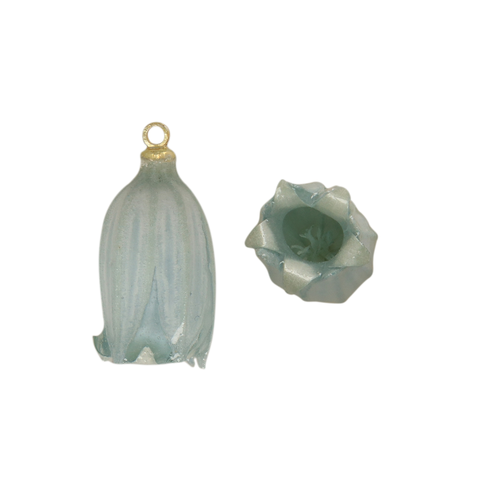 natural dry flower pendant light blue bellflower - aprox. 18mm | 1pc