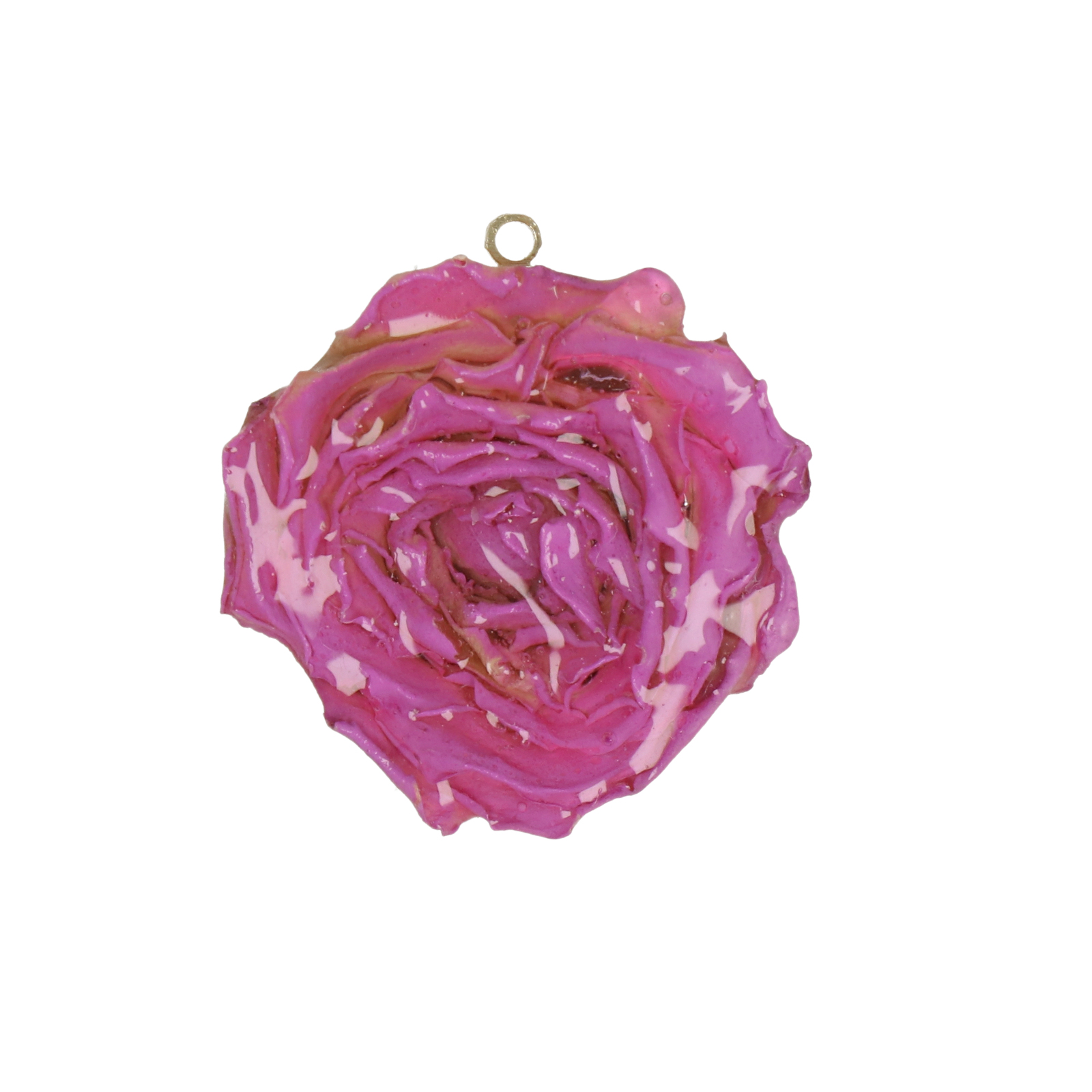 natural dry flower pendant fuchsia rose - aprox. 24mm | 1pc