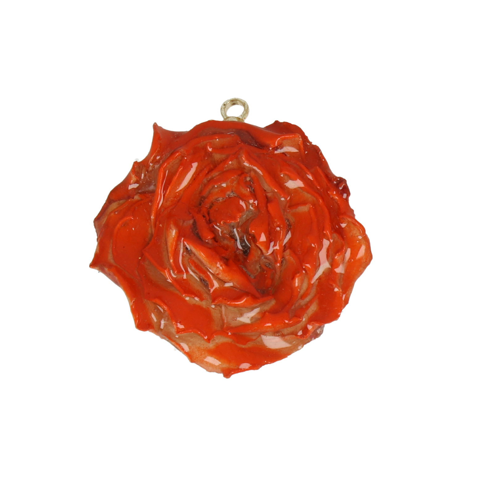 natural dry flower pendant orange rose - aprox. 24mm | 1pc