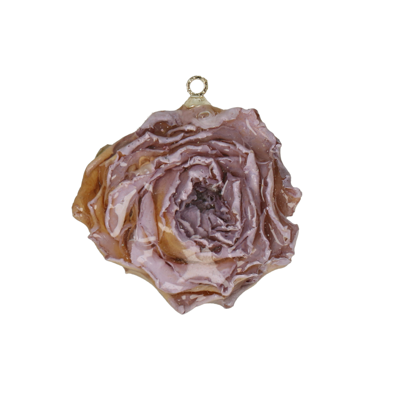 natural dry flower pendant orange purple - aprox. 24mm | 1pc
