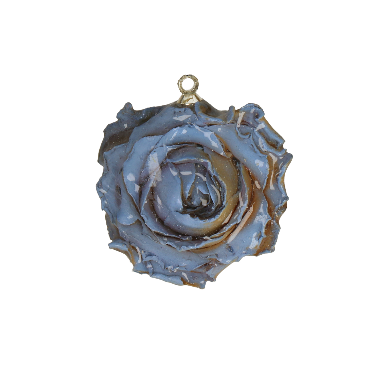 natural dry flower pendant blue rose - aprox. 24mm | 1pc