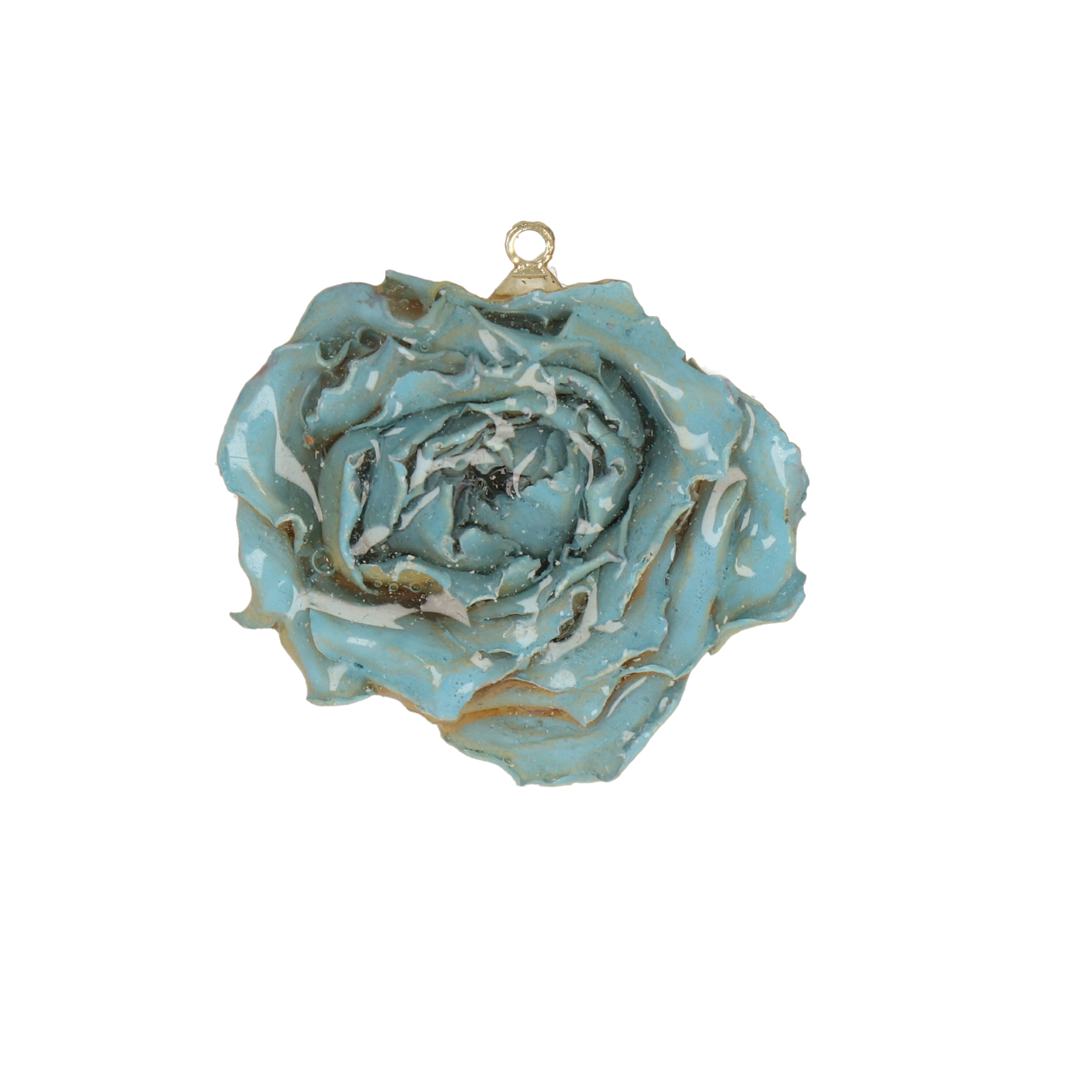 natural dry flower pendant light blue rose - aprox. 24mm | 1pc