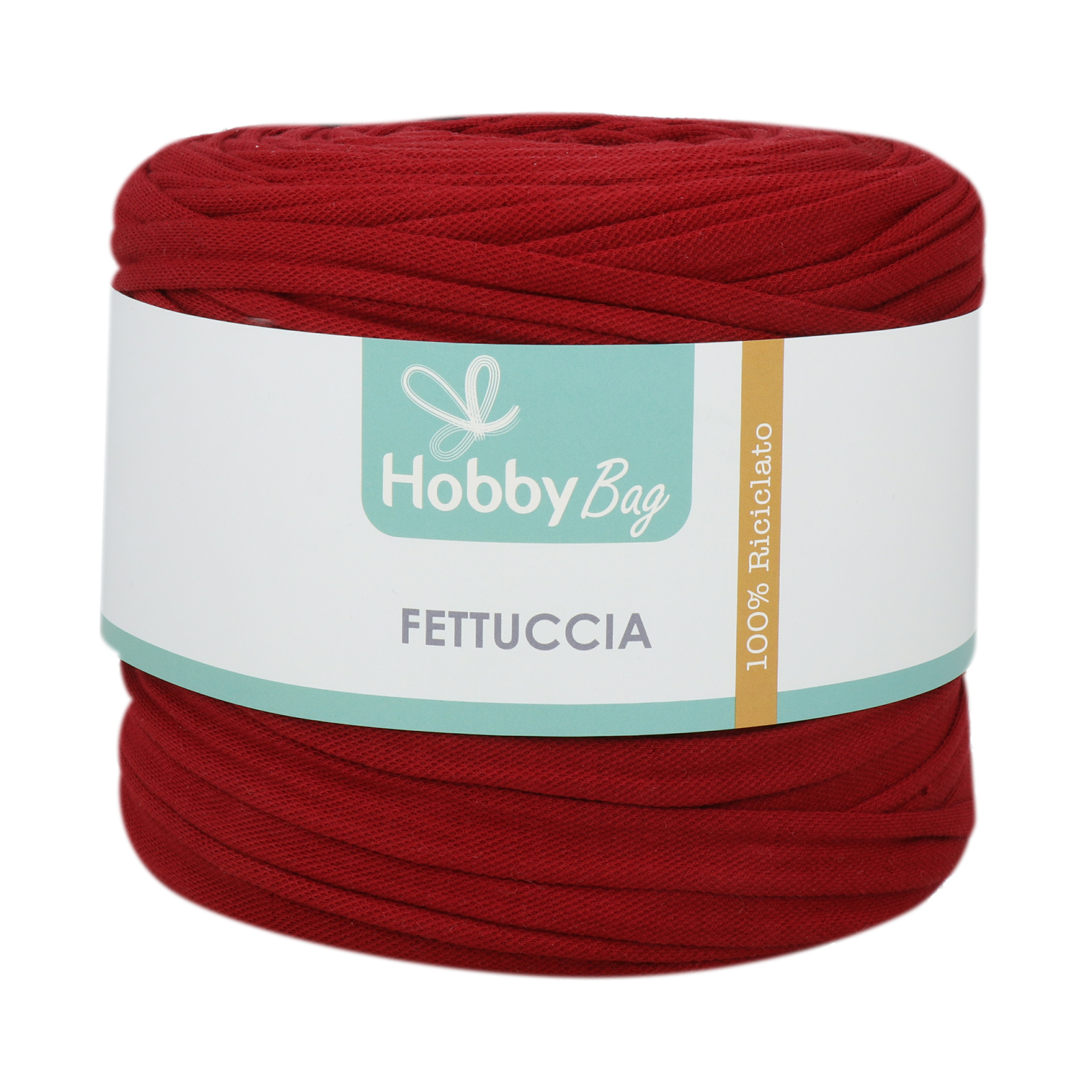 hobbybag t-shirt yarn fettuccia - florentinisches rot texture - 500-800gr (110-130mt) | 1st