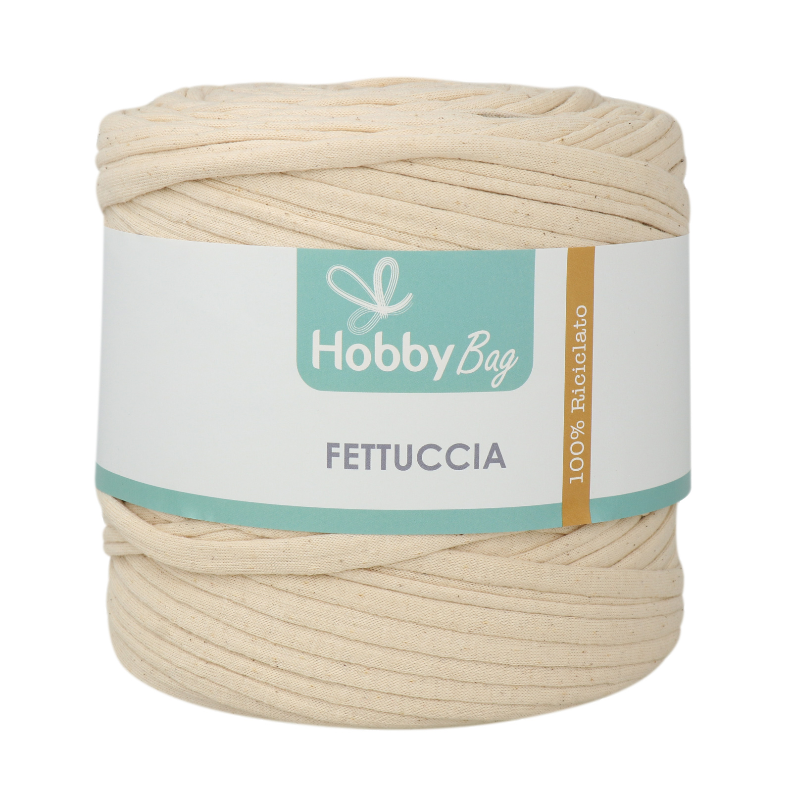 hobbybag t-shirt yarn fettuccia - vanilla ice cream - 500-800gr (110-130mt) | 1pc