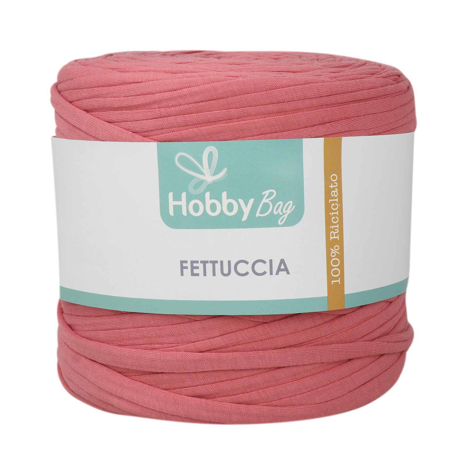 hobbybag t-shirt yarn fettuccia - onion pink - 500-800gr (110-130mt) | 1pc