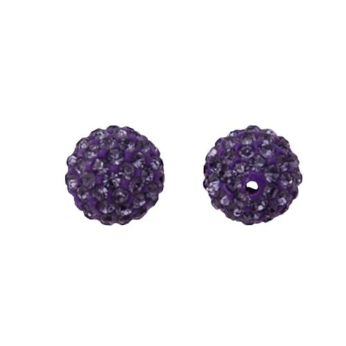 pave' beads - tanzanite round 6mm | 1pc