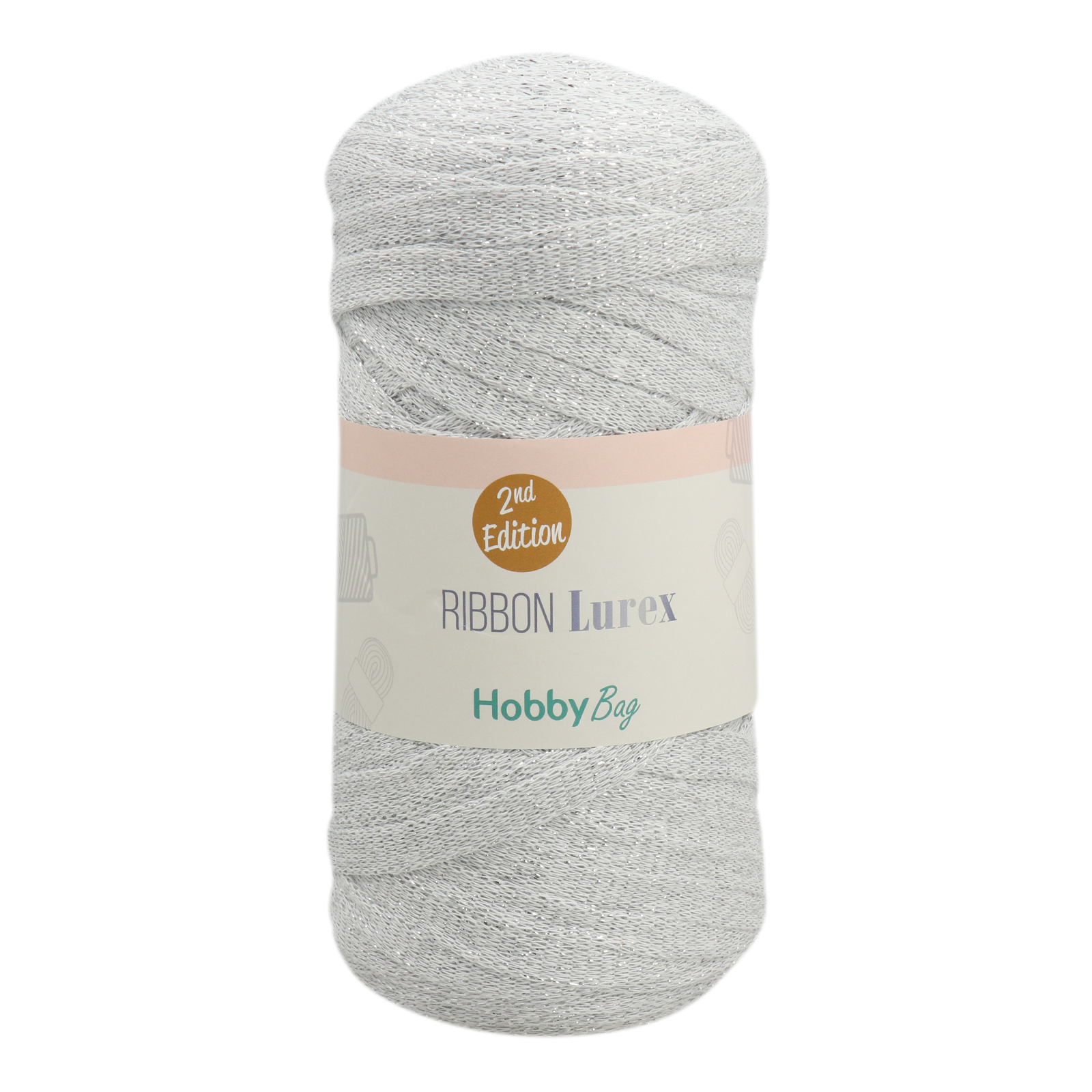 hobbybag ribbon lurex 2nd - white/silver - 250gr (110mt) | 1pc