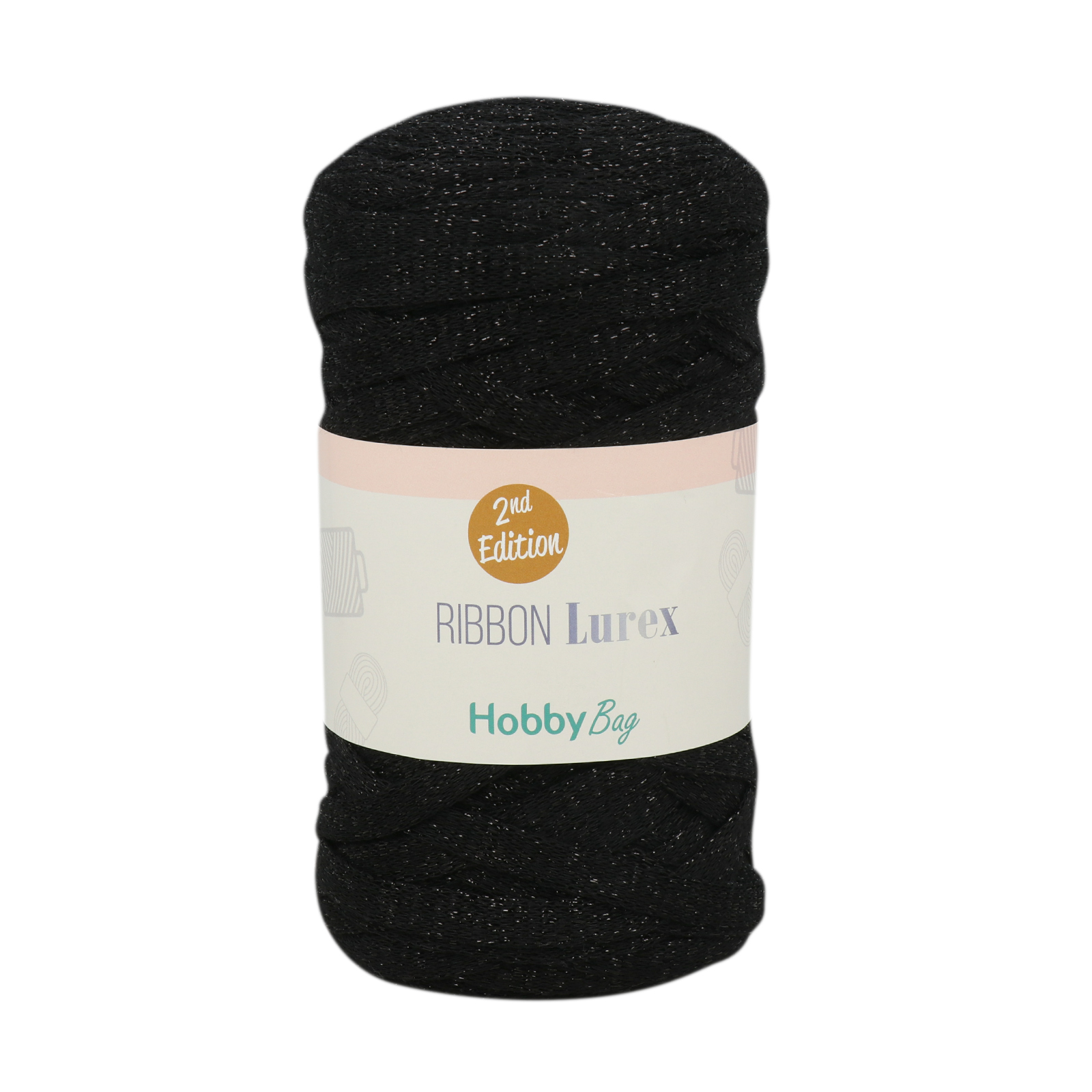 hobbybag ribbon lurex 2nd - schwarz/silber - 250gr (110mt) | 1st