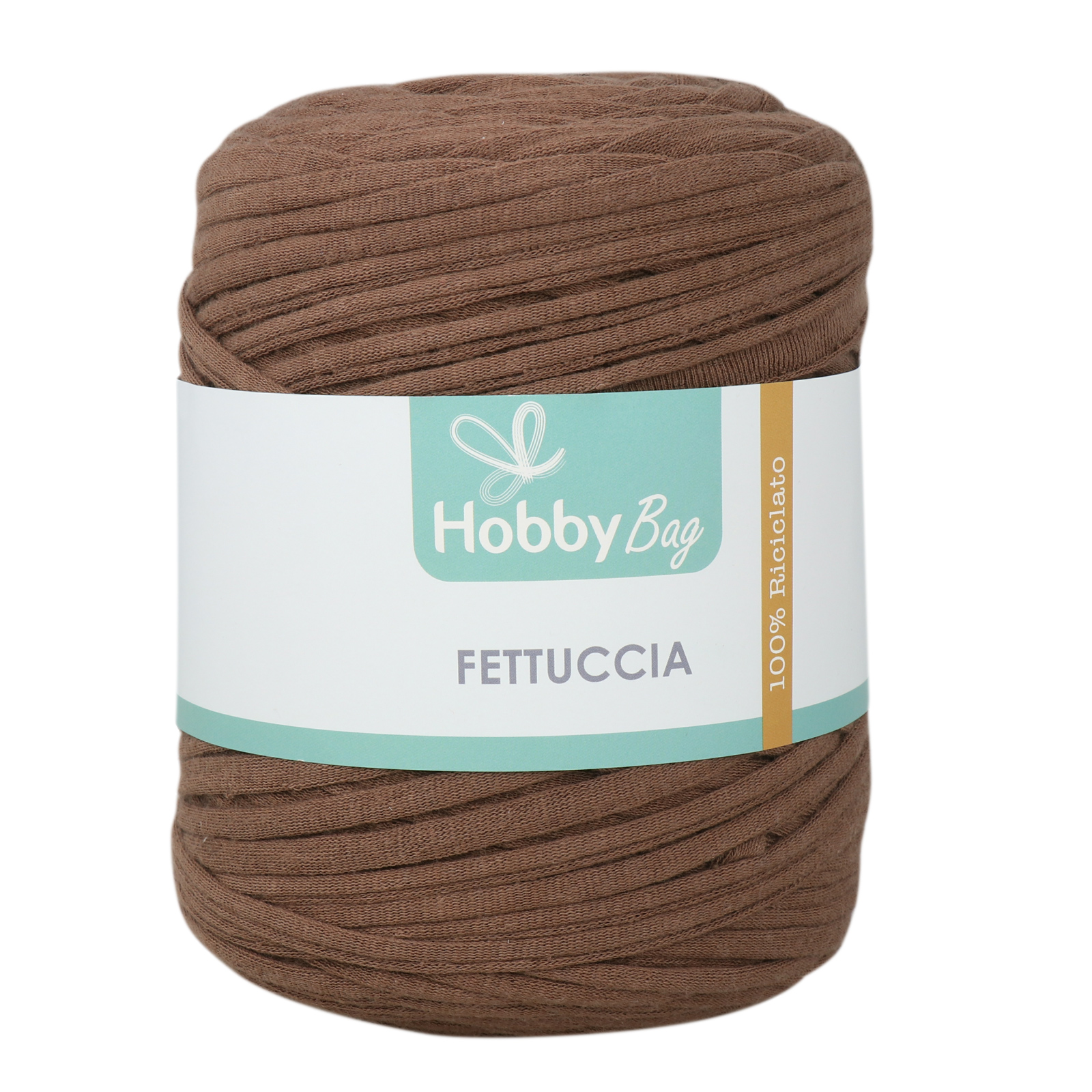 hobbybag t-shirt yarn fettuccia - brownie - 500-800gr (110-130mt) | 1pc