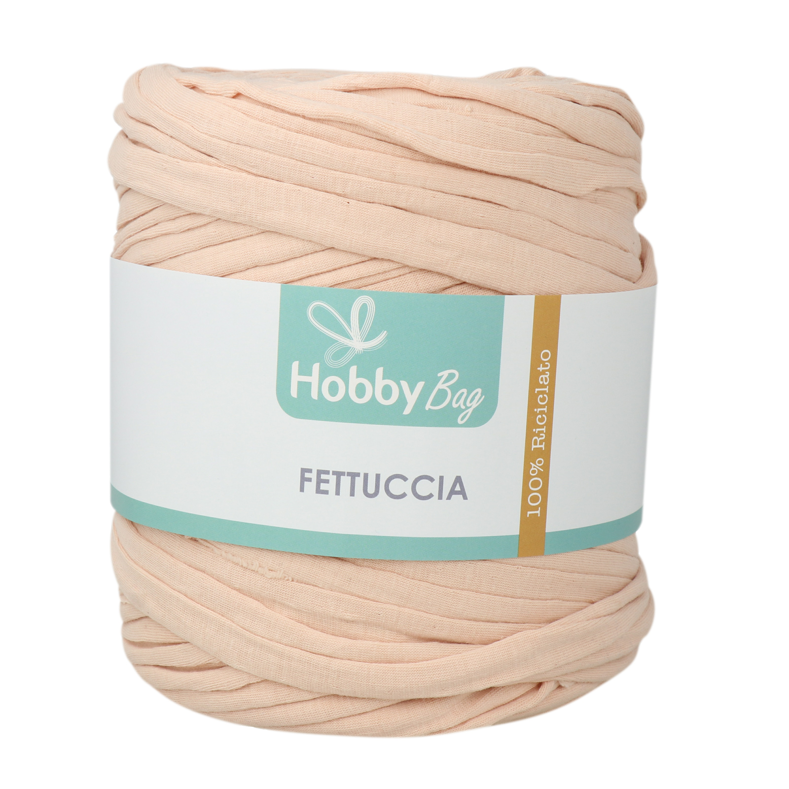 hobbybag t-shirt yarn fettuccia - english rose - 500-800gr (110-130mt) | 1pc