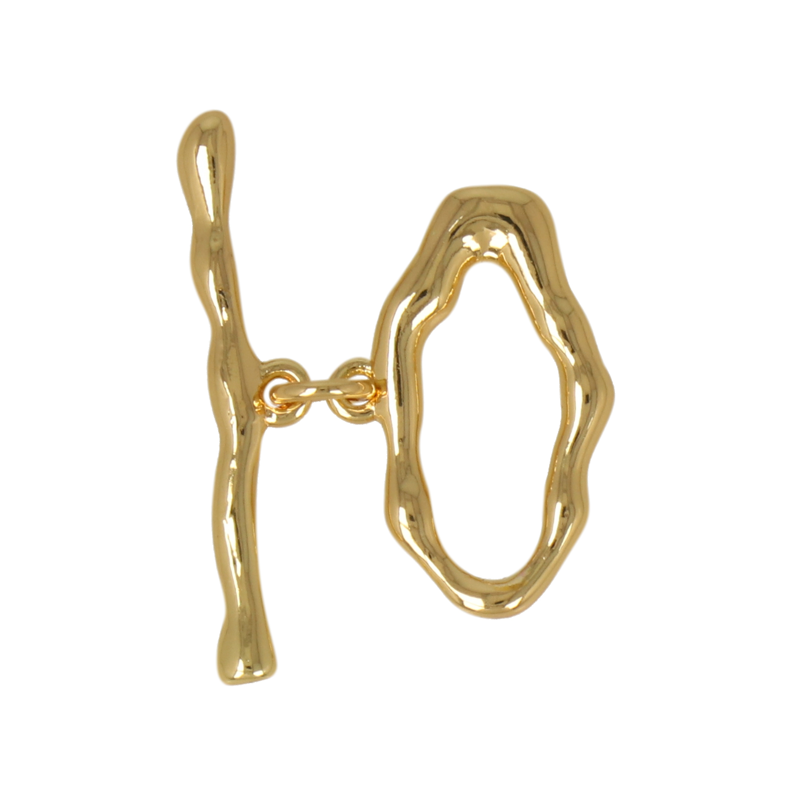 gold plated toogle clasp irregular oval 18x10mm | 1pc