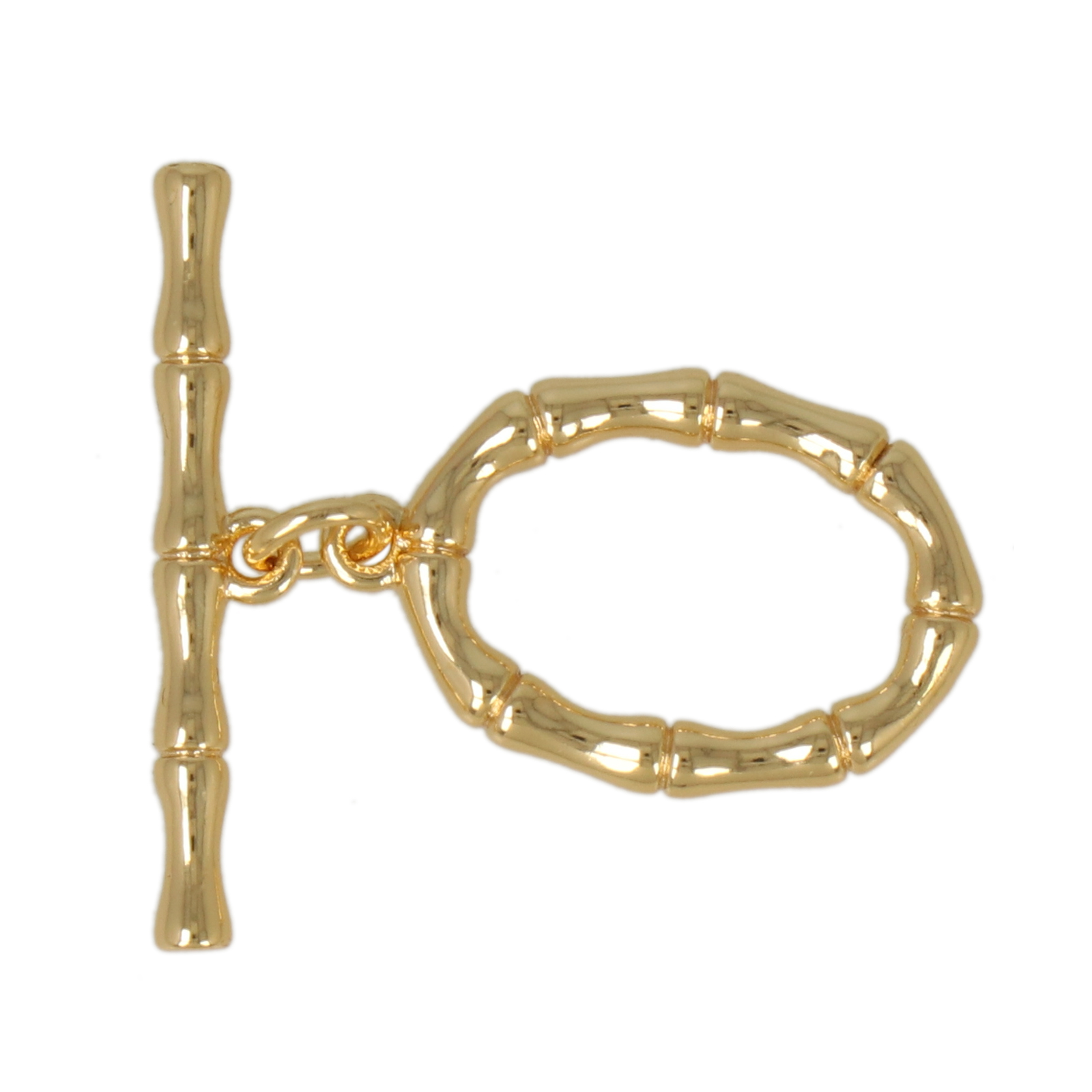 gold plated toogle clasp bamboo oval 18x12mm | 1pc