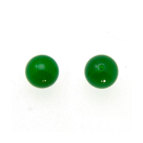 green onyx half-drilled smooth round 6mm | 6pc