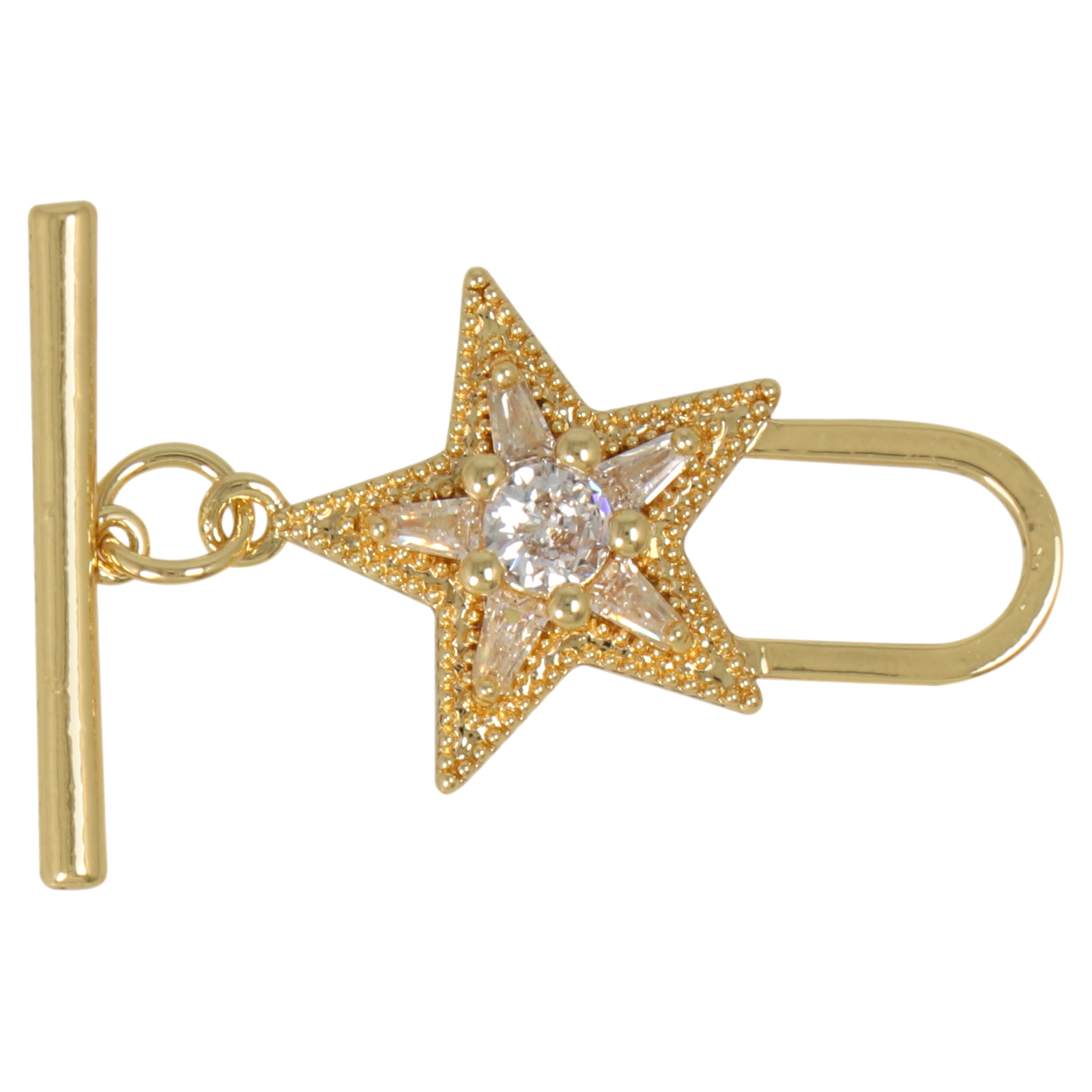 gold plated metal cz toogle clasp 26x16mm | 1pc