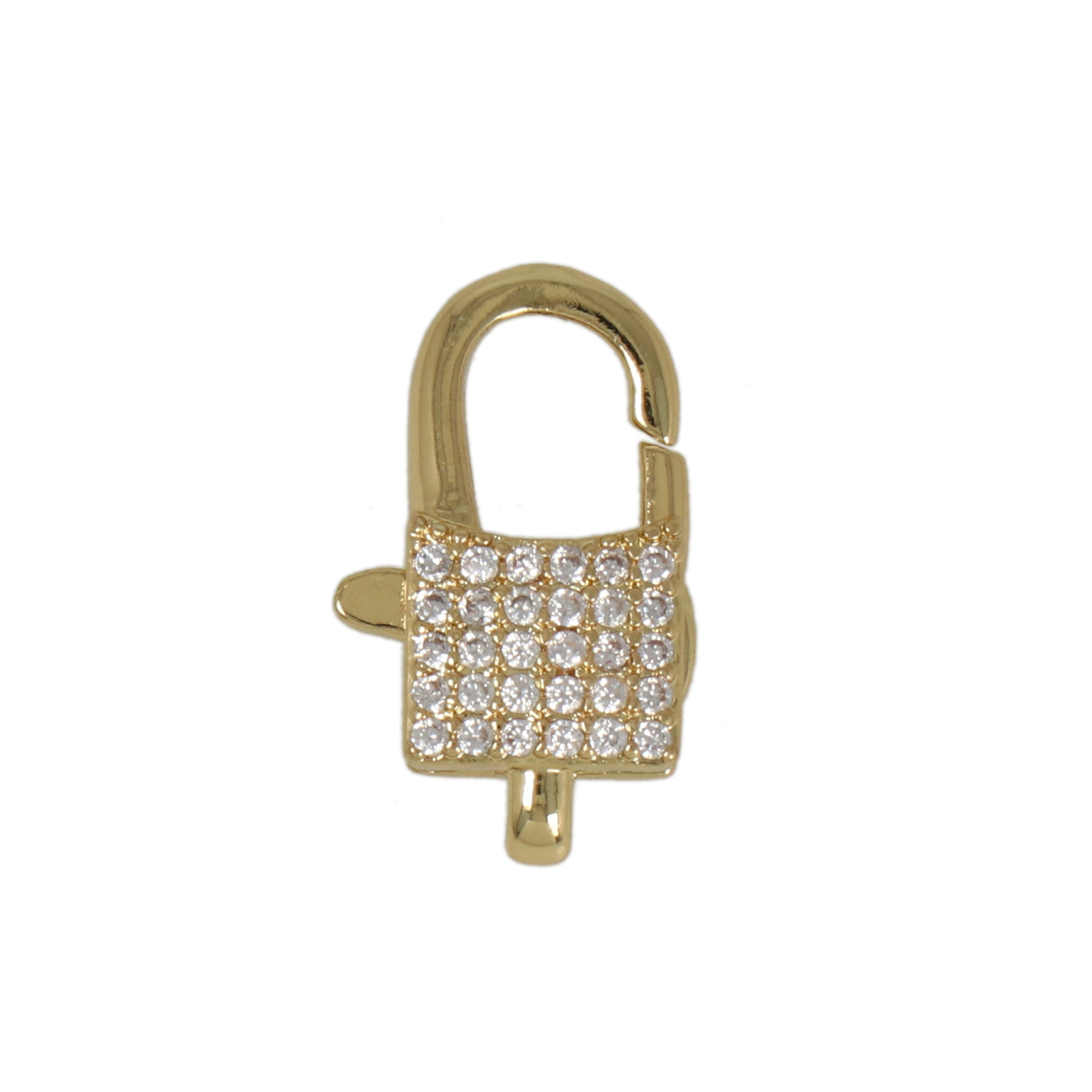 gold plated metal cz lobster clasp 16x9mm | 1pc