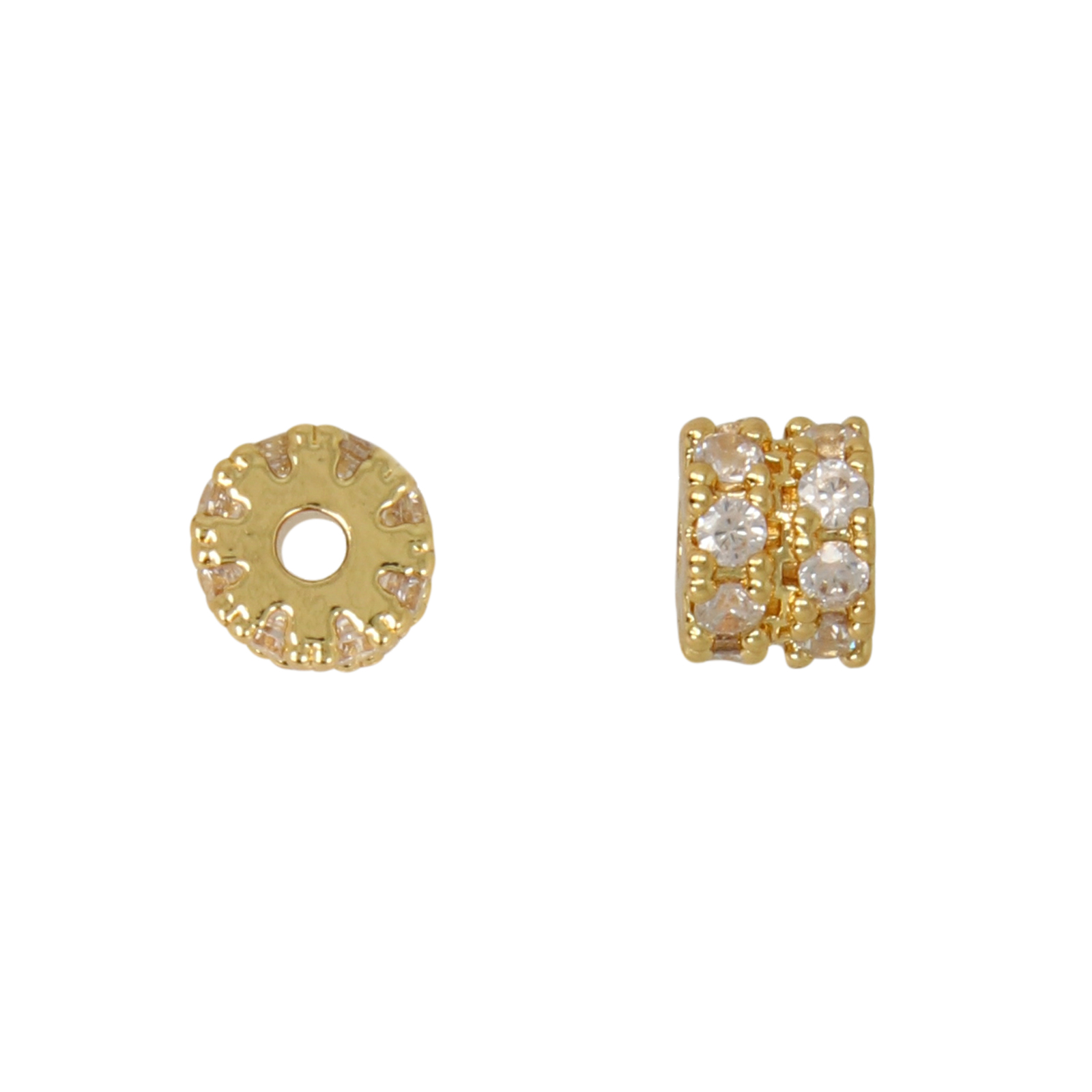 metal cz rondelle vergoldet 7x5mm | 2st