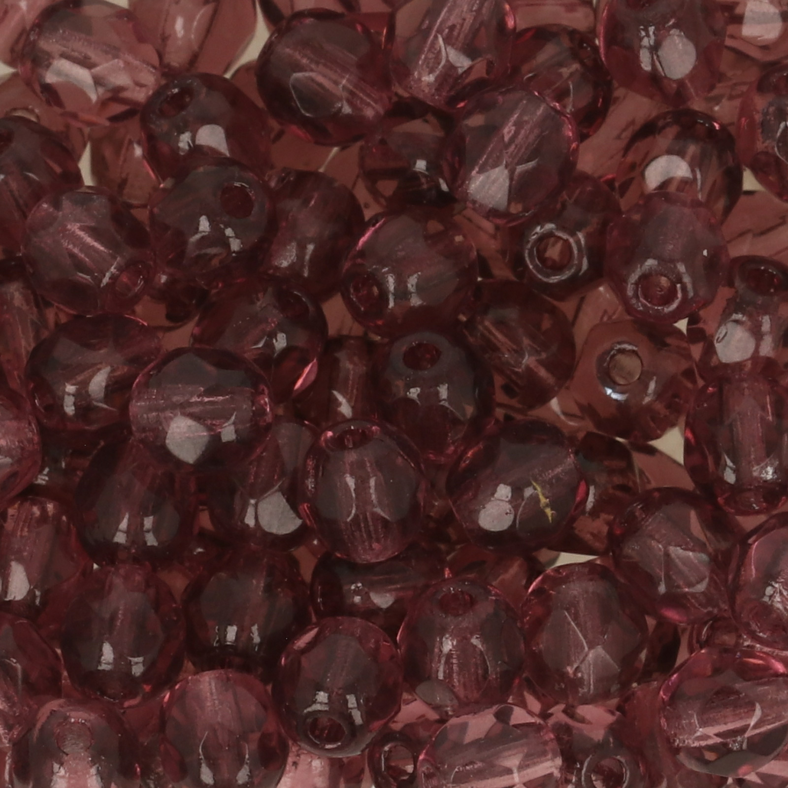 czech fire-polished round beads amethyst 4mm | 50pc