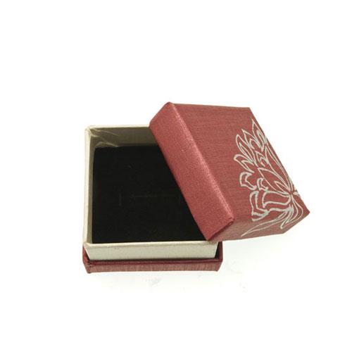 paper jewelry box - red with flower - 5x5cm | 1pc