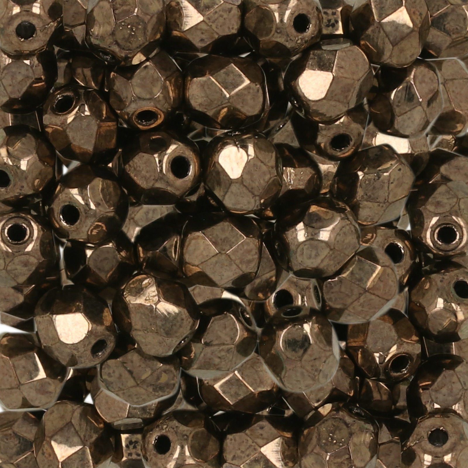 böhmische glasschliffperlen metallic bronze 4mm | 50st