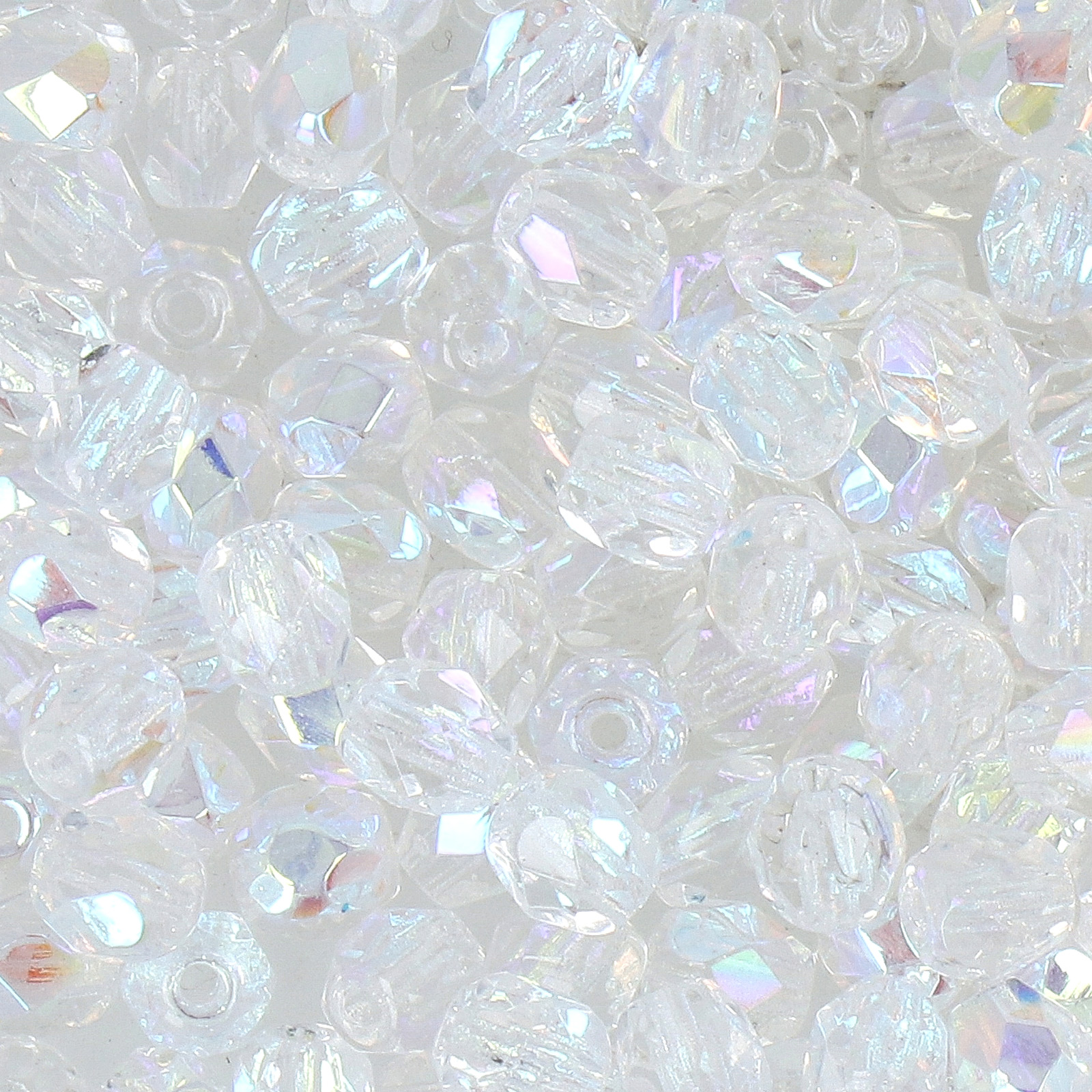 czech fire-polished round beads crystal ab 4mm | 50pc