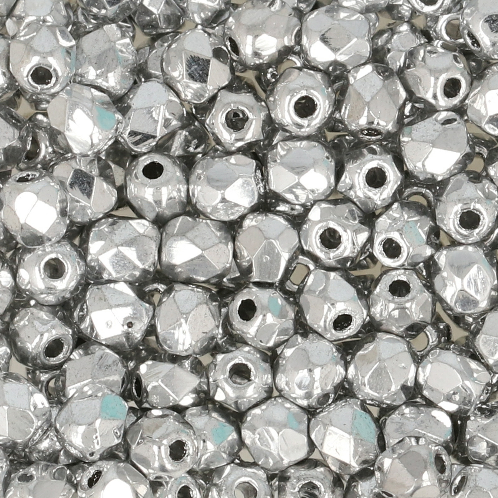 böhmische glasschliffperlen silver 3mm | 50st