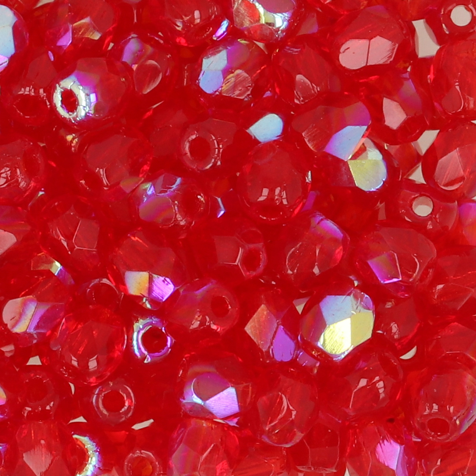 czech fire-polished round beads siam ruby ab 3mm | 50pc