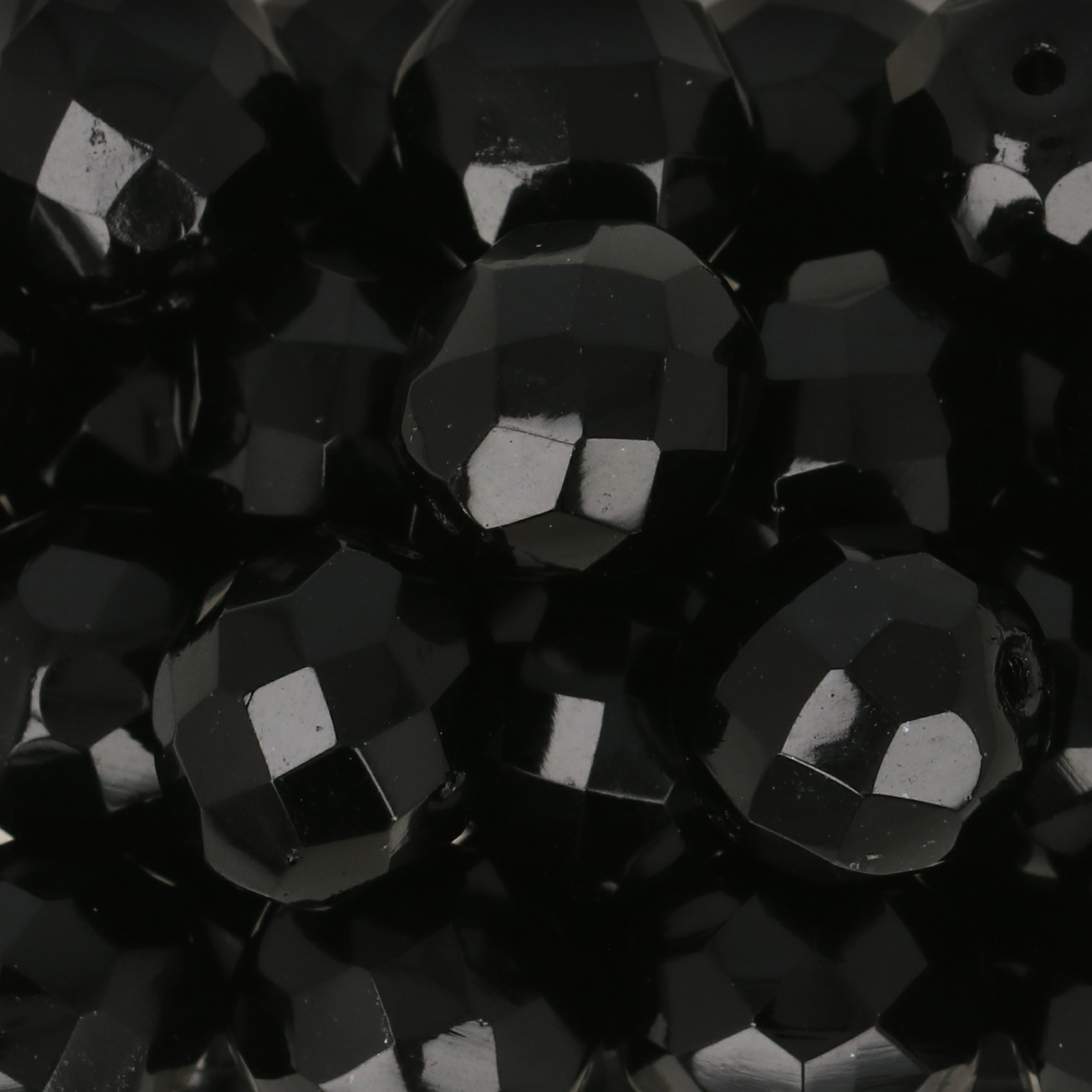 czech fire-polished round beads jet 10mm | 10pc