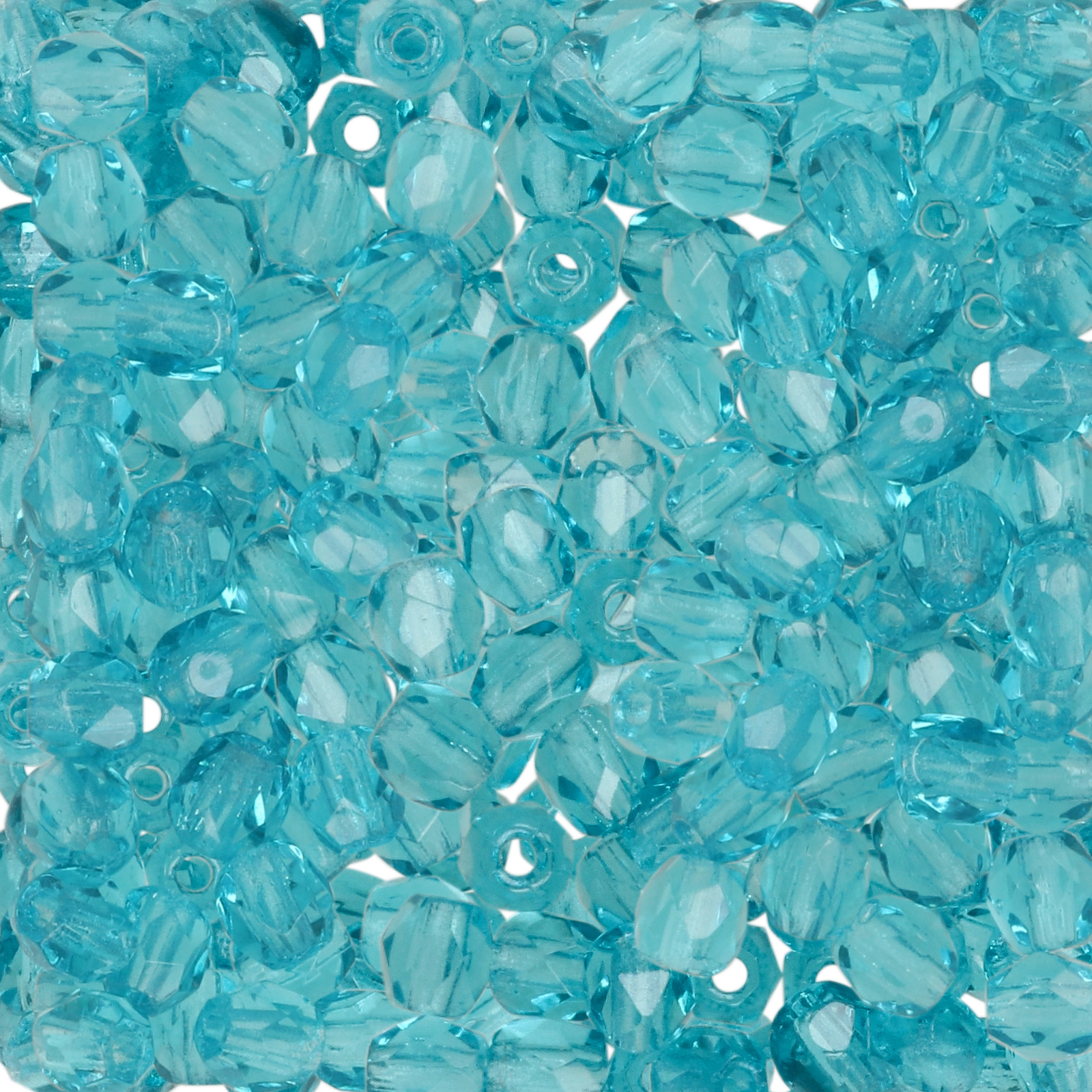 czech fire-polished round beads teal 3mm | 50pc