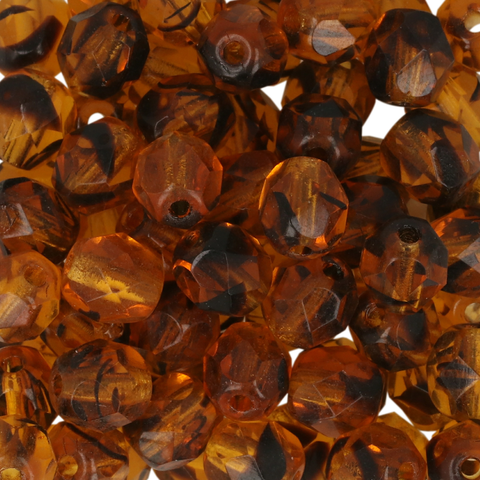 böhmische glasschliffperlen topaz tortoise 6mm | 25st