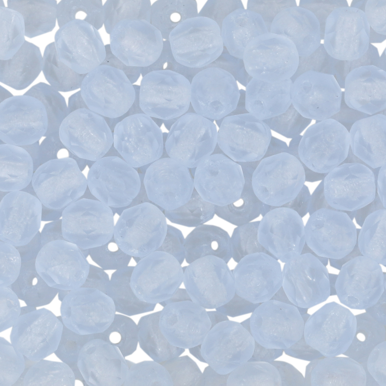 czech fire-polished round beads - matte ice blue 4mm | 50pc