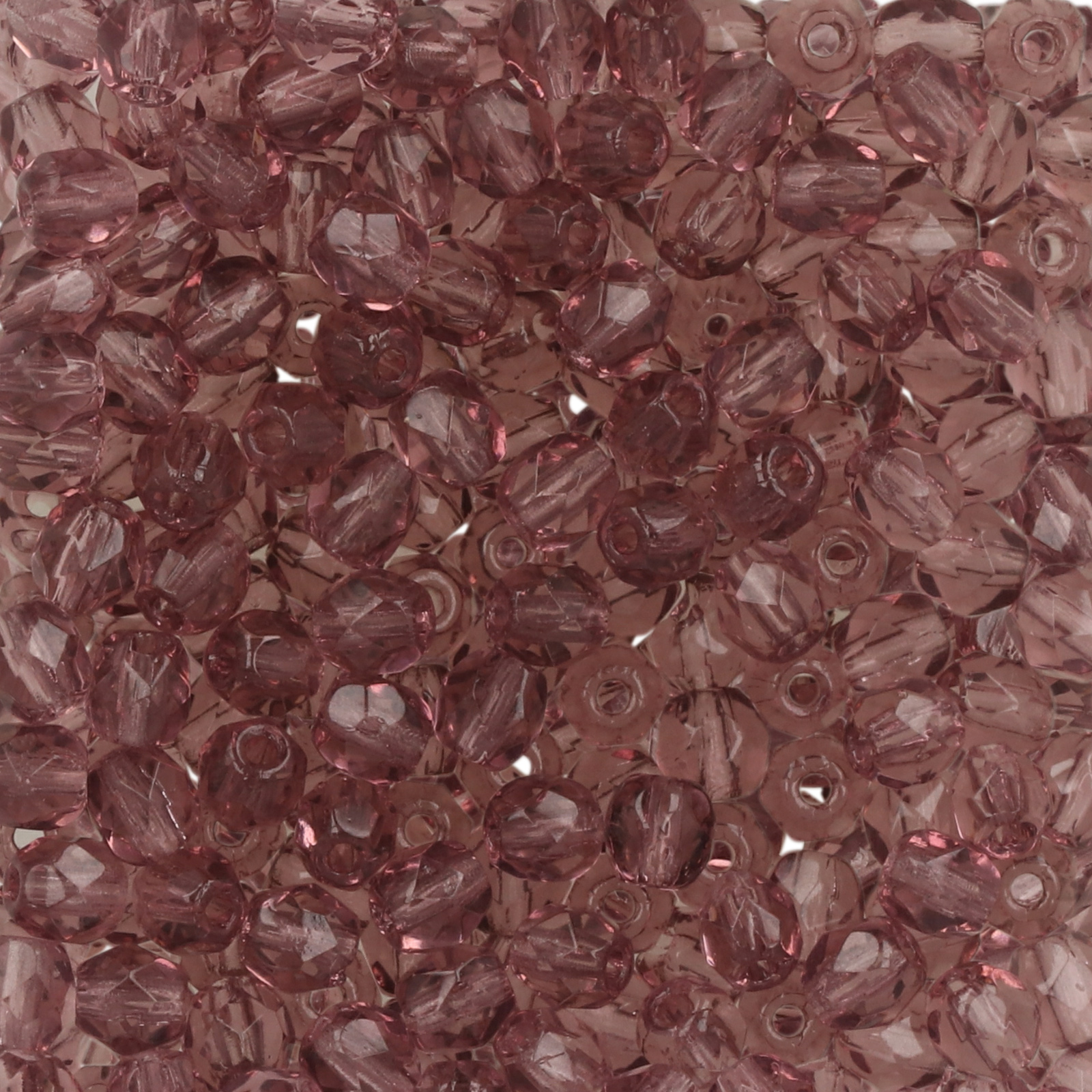 czech fire-polished round beads medium amethyst 3mm | 50pc