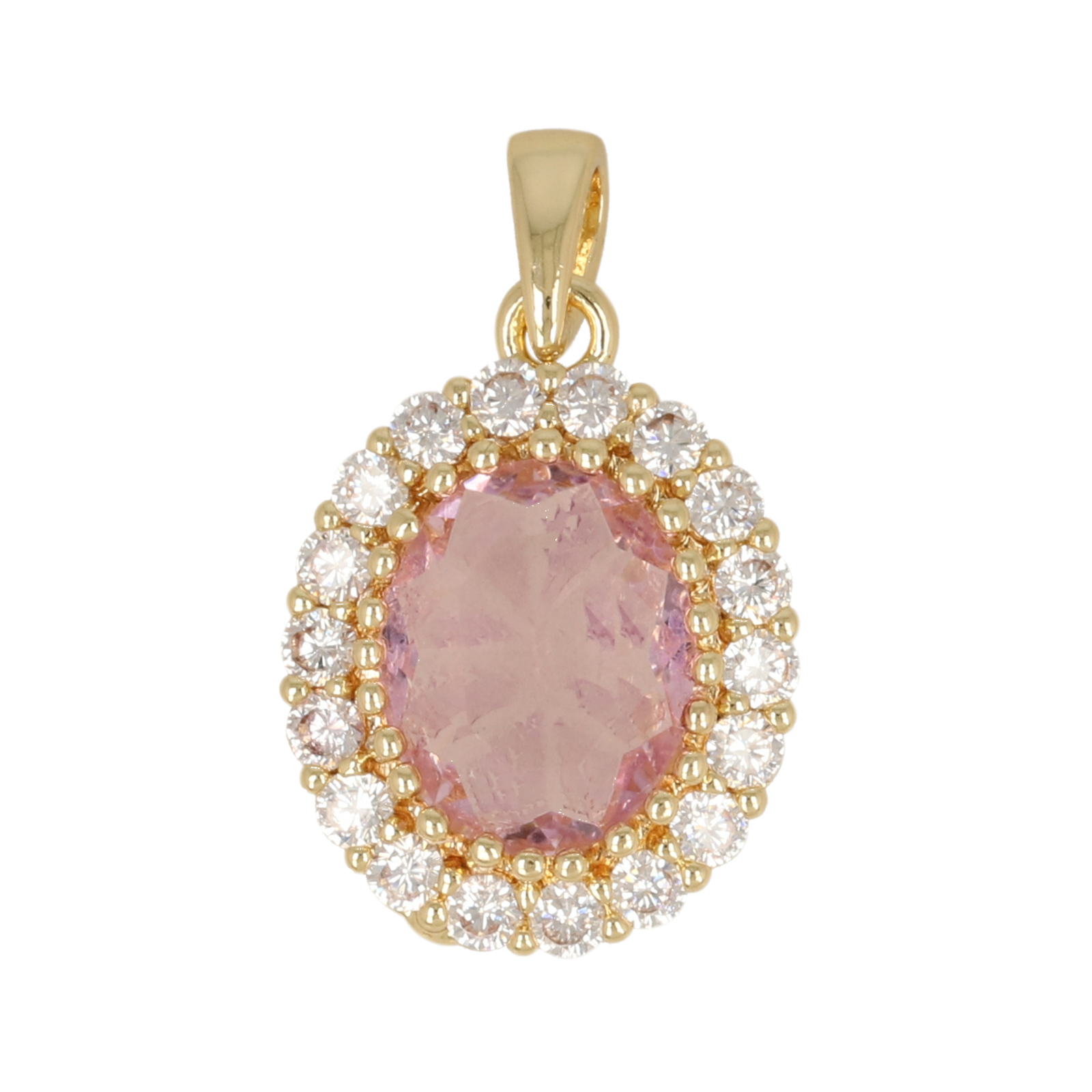 anhänger fine crystal vergoldet oval rose 16x13mm | 1st