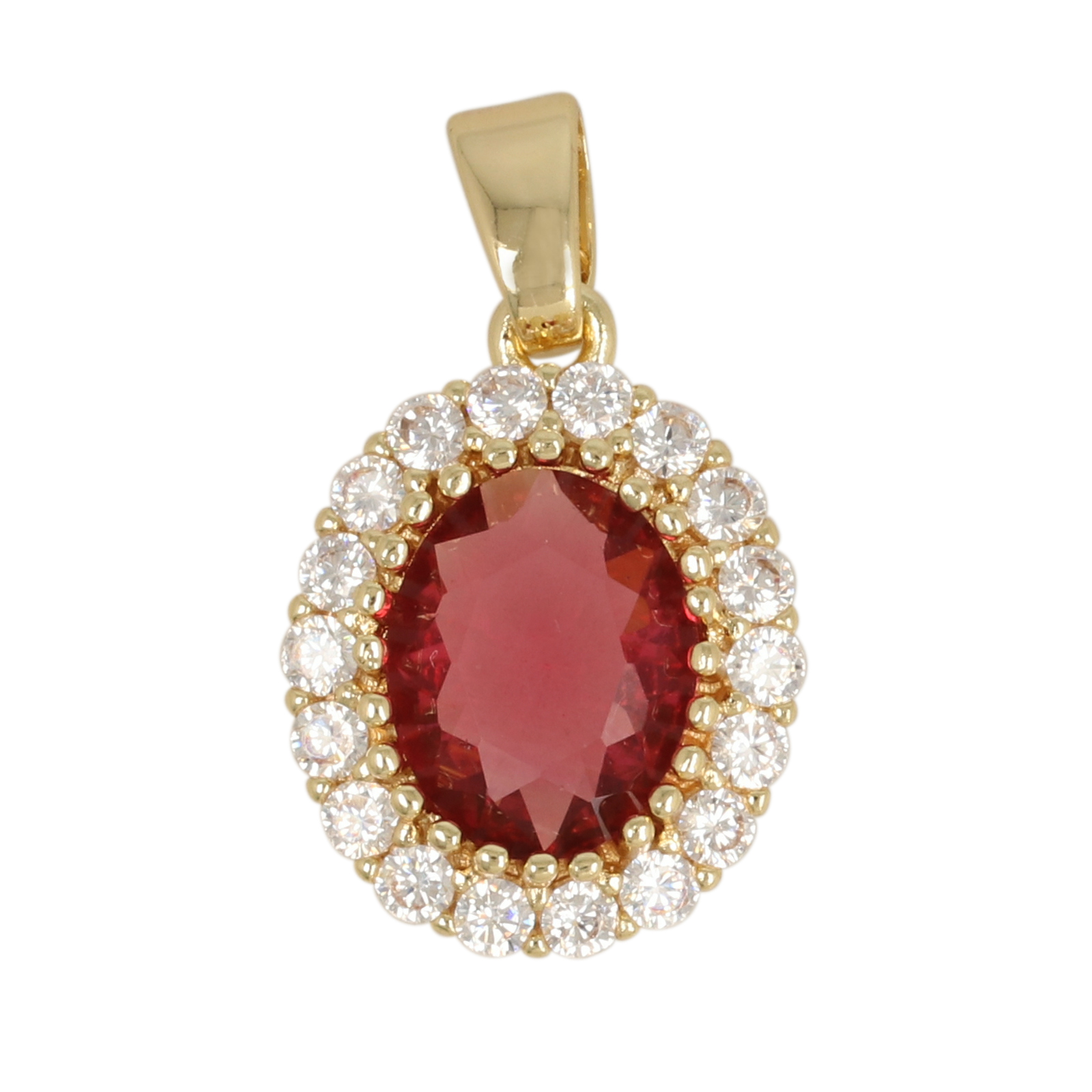 anhänger fine crystal vergoldet oval garnet 16x13mm | 1st