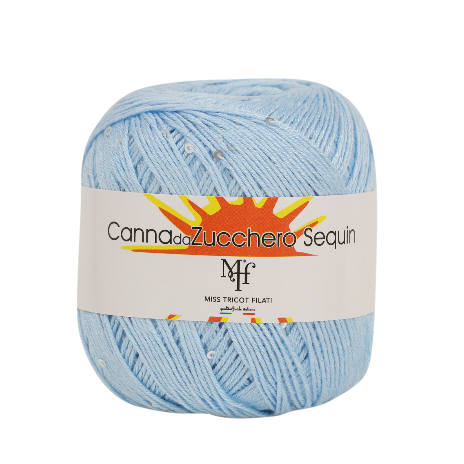 miss tricot filati canna da zucchero sequin baby blue (10) - 50gr (150mt) | 1pc