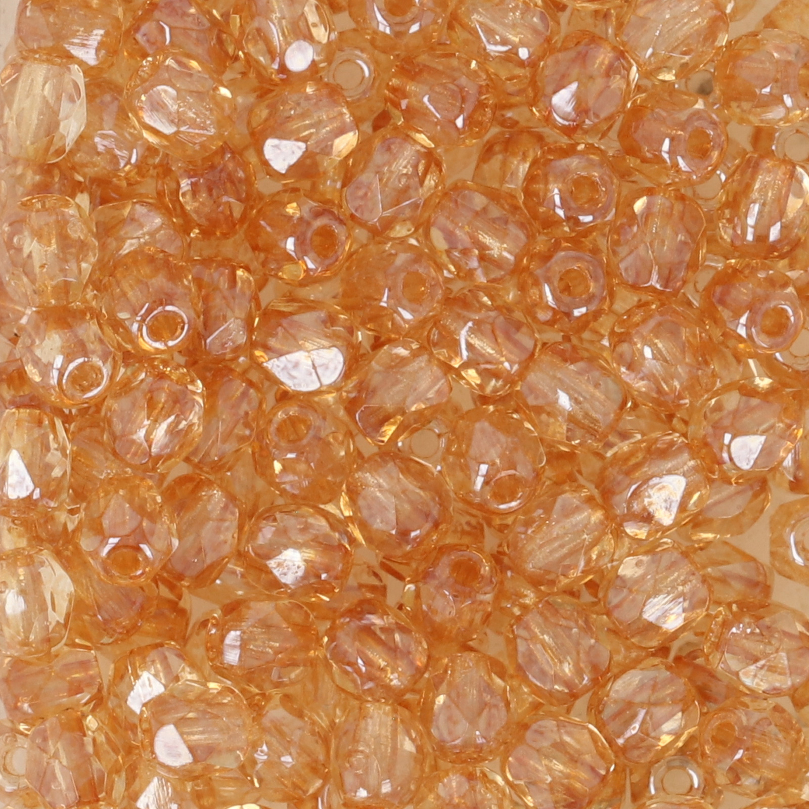 böhmische glasschliffperlen luster transparent champagne 3mm | 50st