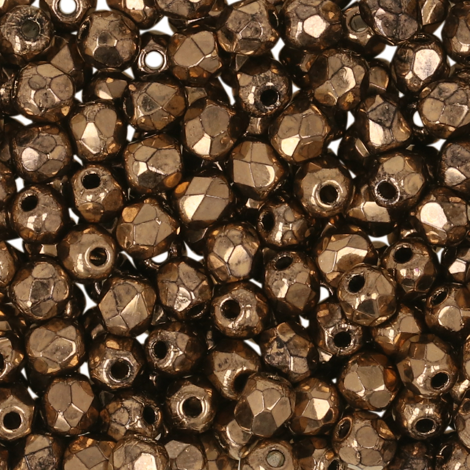 böhmische glasschliffperlen metallic bronze 3mm | 50st
