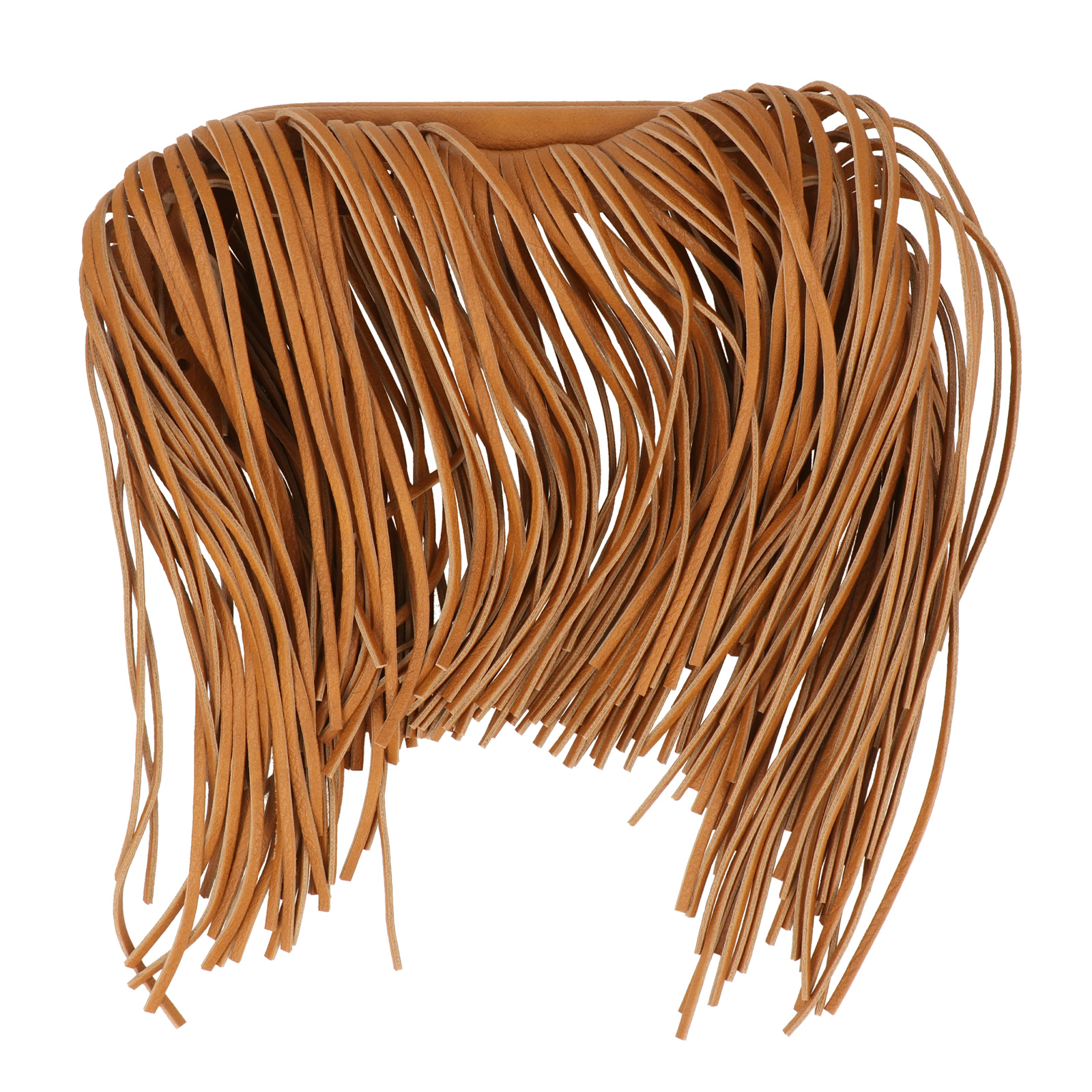clutch bag spring closure with fringes in pu leather 20x9cm | 1pc