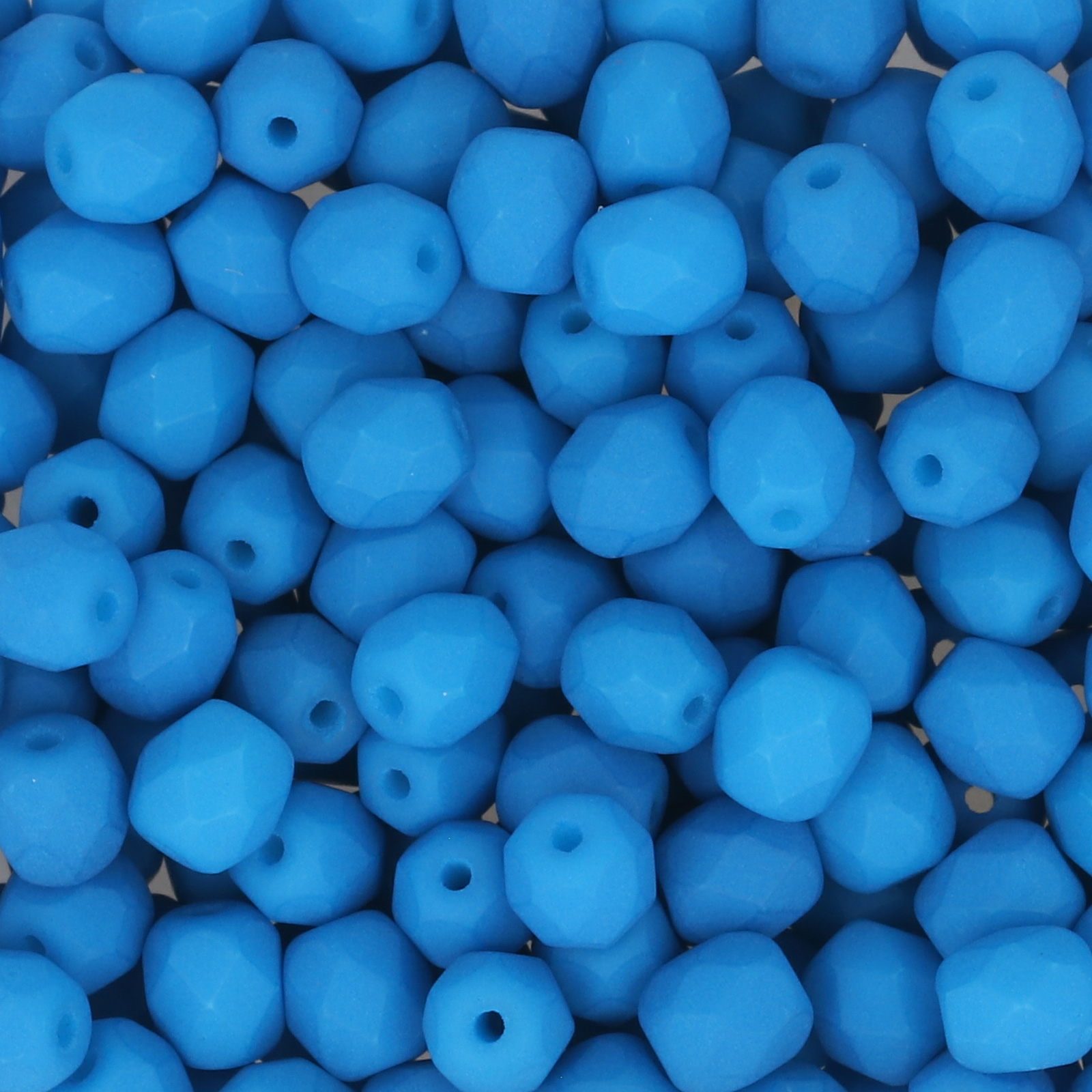 czech fire-polished round beads - neon sky blue 4mm | 50pc