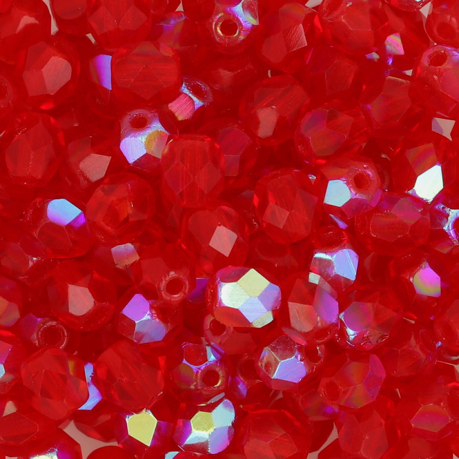 czech fire-polished round beads siam ruby ab 4mm | 50pc