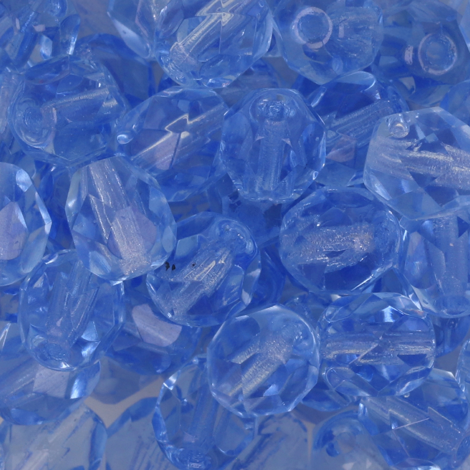 czech fire-polished round beads light sapphire 6mm | 25pc