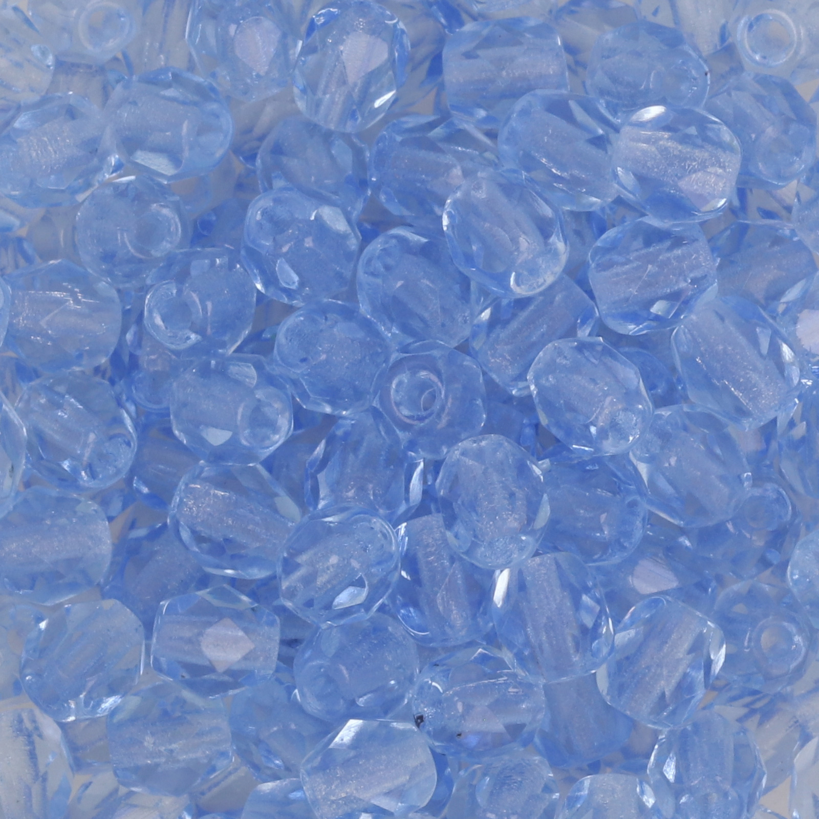 czech fire-polished round beads light sapphire 4mm | 50pc