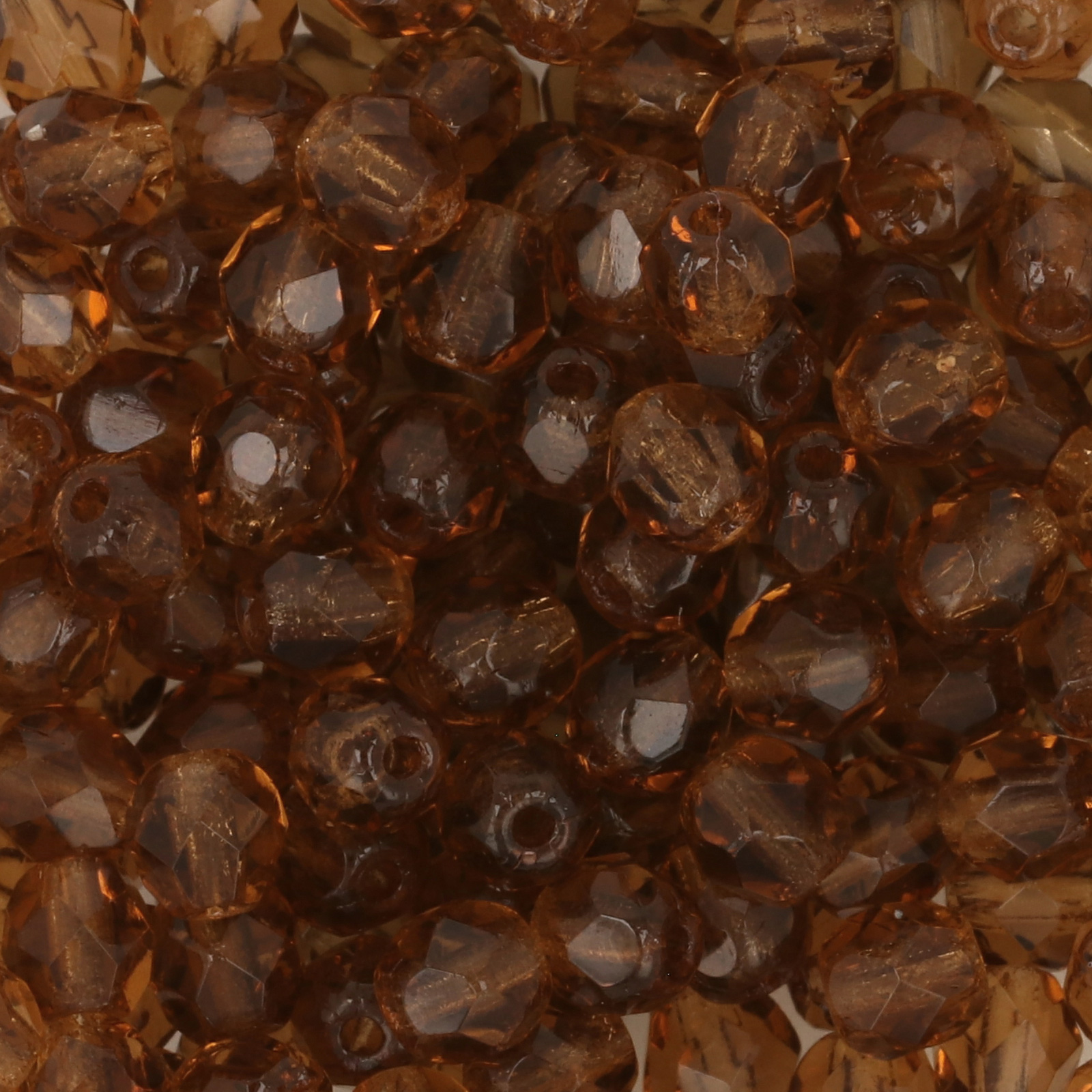 böhmische glasschliffperlen smoky topaz 4mm | 50st