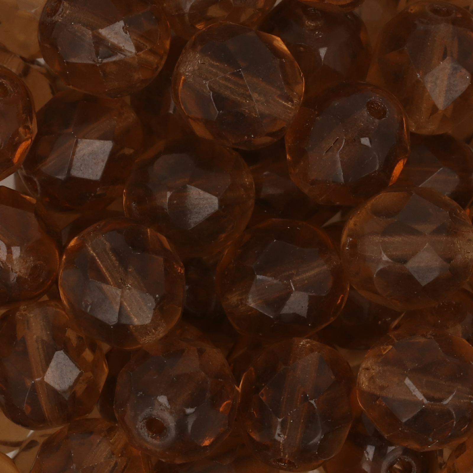 böhmische glasschliffperlen smoky topaz 8mm | 25st