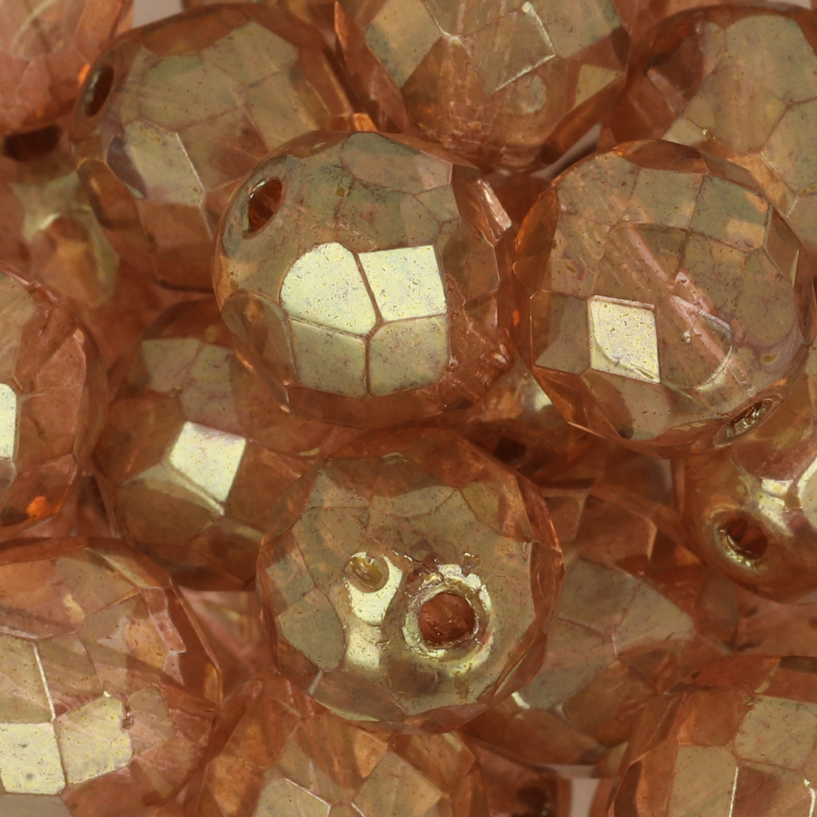 böhmische glasschliffperlen luster pink 10mm | 10st