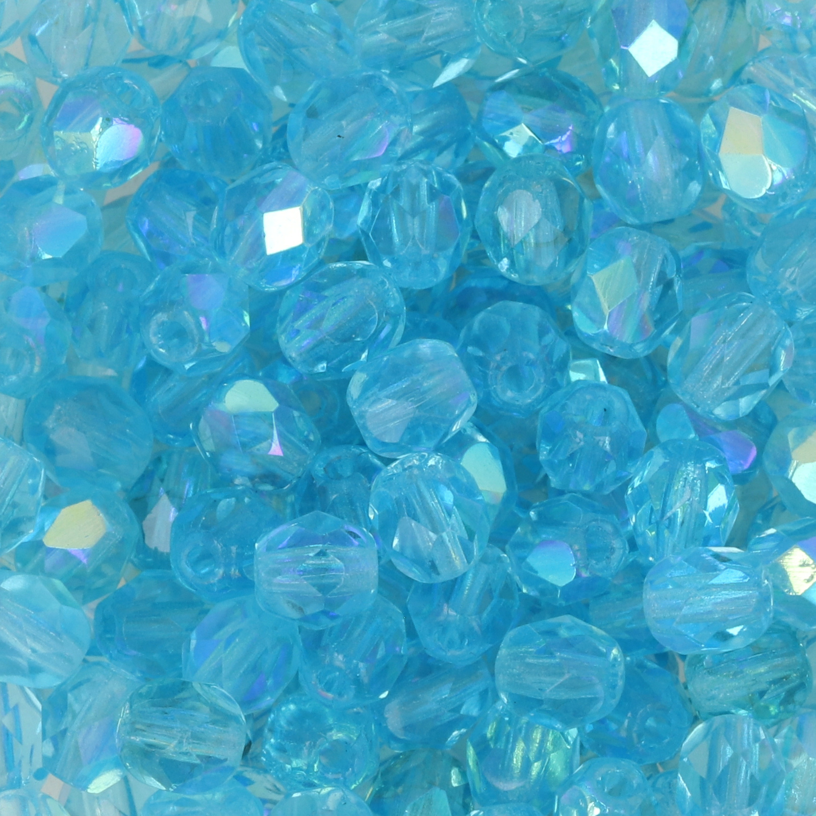böhmische glasschliffperlen aquamarine ab 4mm | 50st