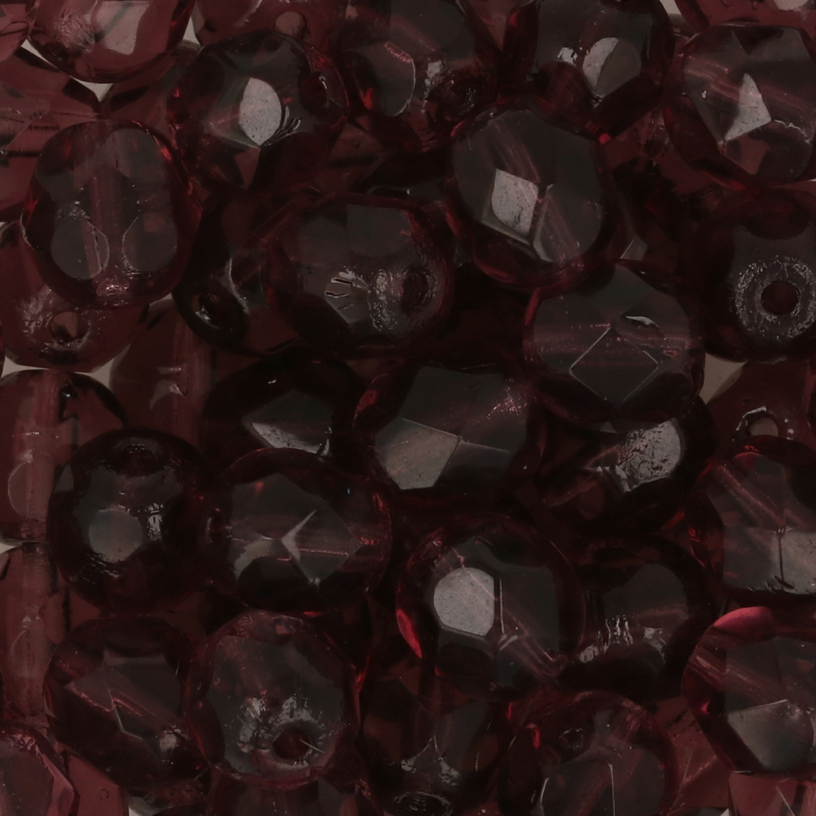 czech fire-polished round beads amethyst 6mm | 25pc
