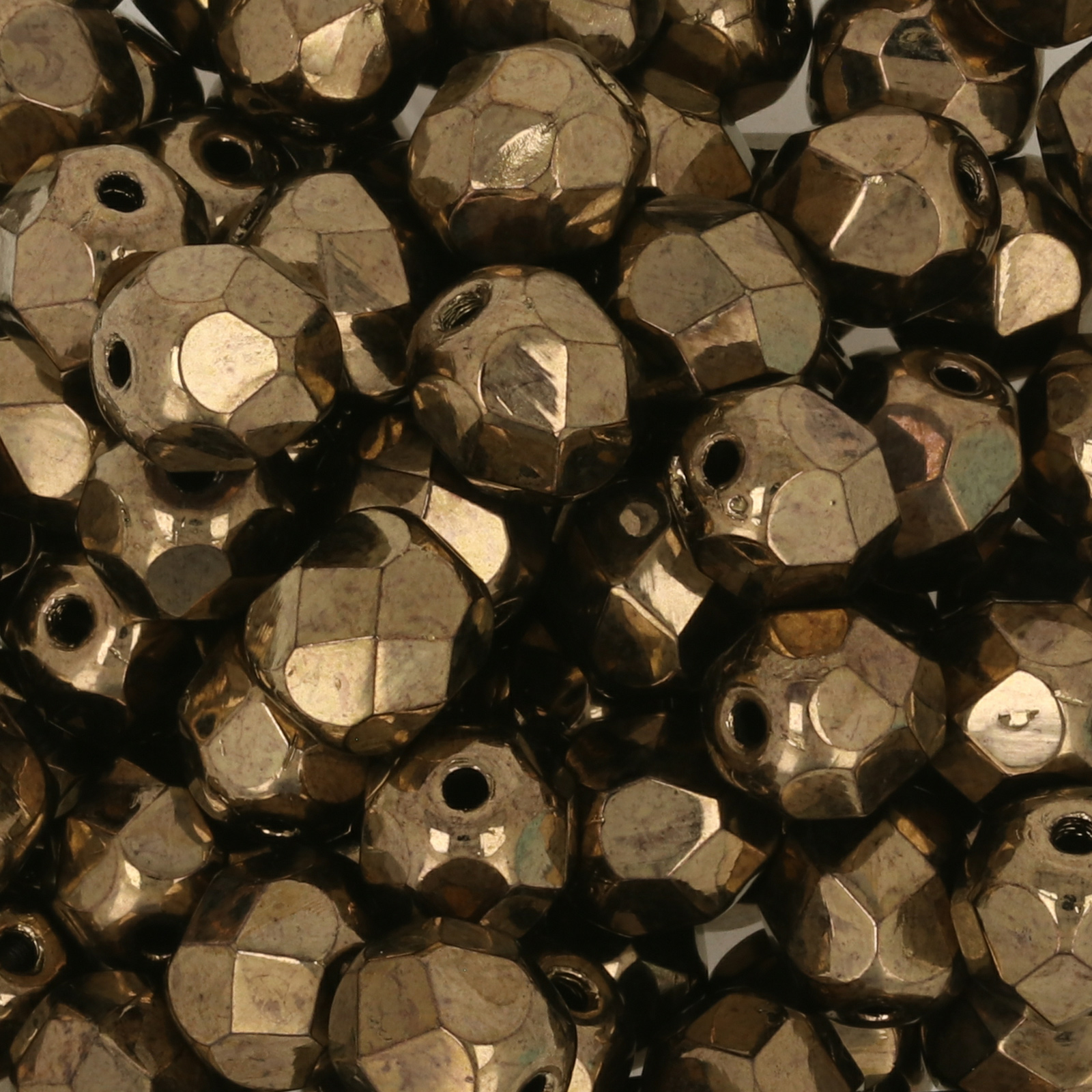 böhmische glasschliffperlen metallic bronze 6mm | 25st