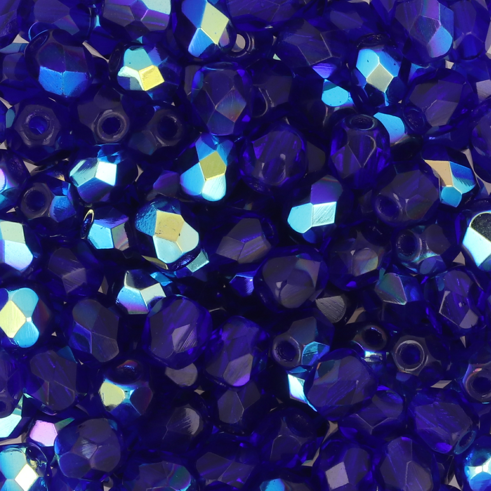 böhmische glasschliffperlen light cobalt blue ab 4mm | 50st