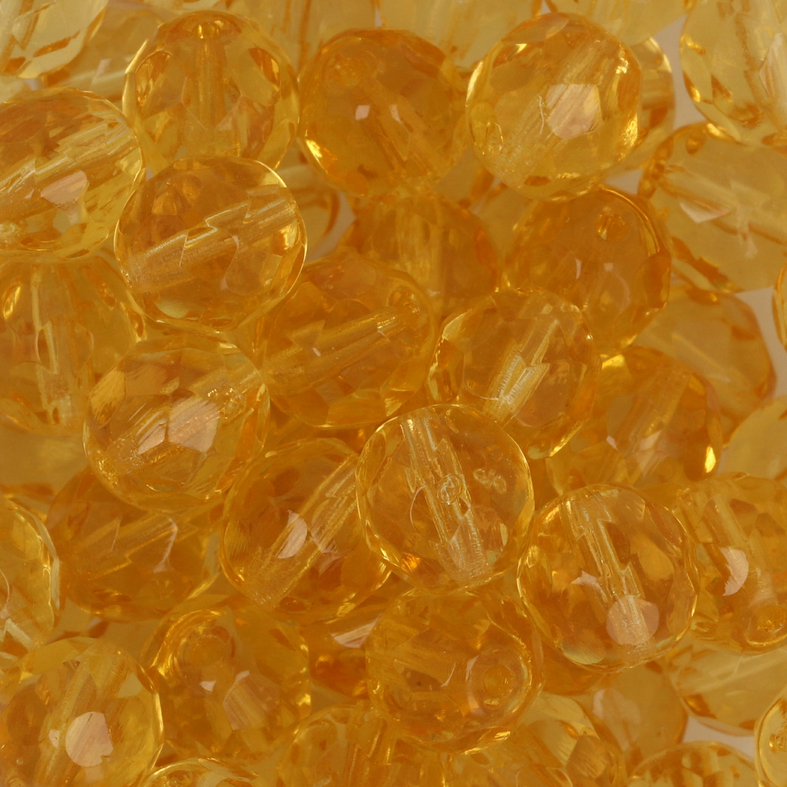 böhmische glasschliffperlen medium topaz 8mm | 25st